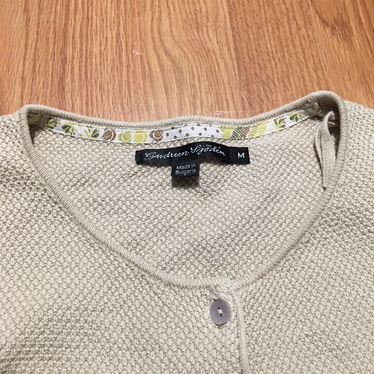 Designer GUDRUN SJODEN Beige Knit Cardigan Sweater Size M Size M / US 6-8 / IT 42-44 - 7 Thumbnail