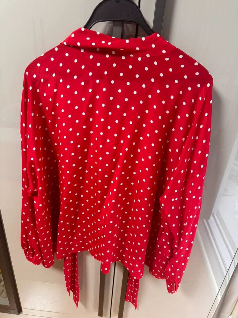 Balenciaga Balenciaga size 38 Silk shirt, red classic polka dot patte Size M / US 6-8 / IT 42-44 - 3 Thumbnail