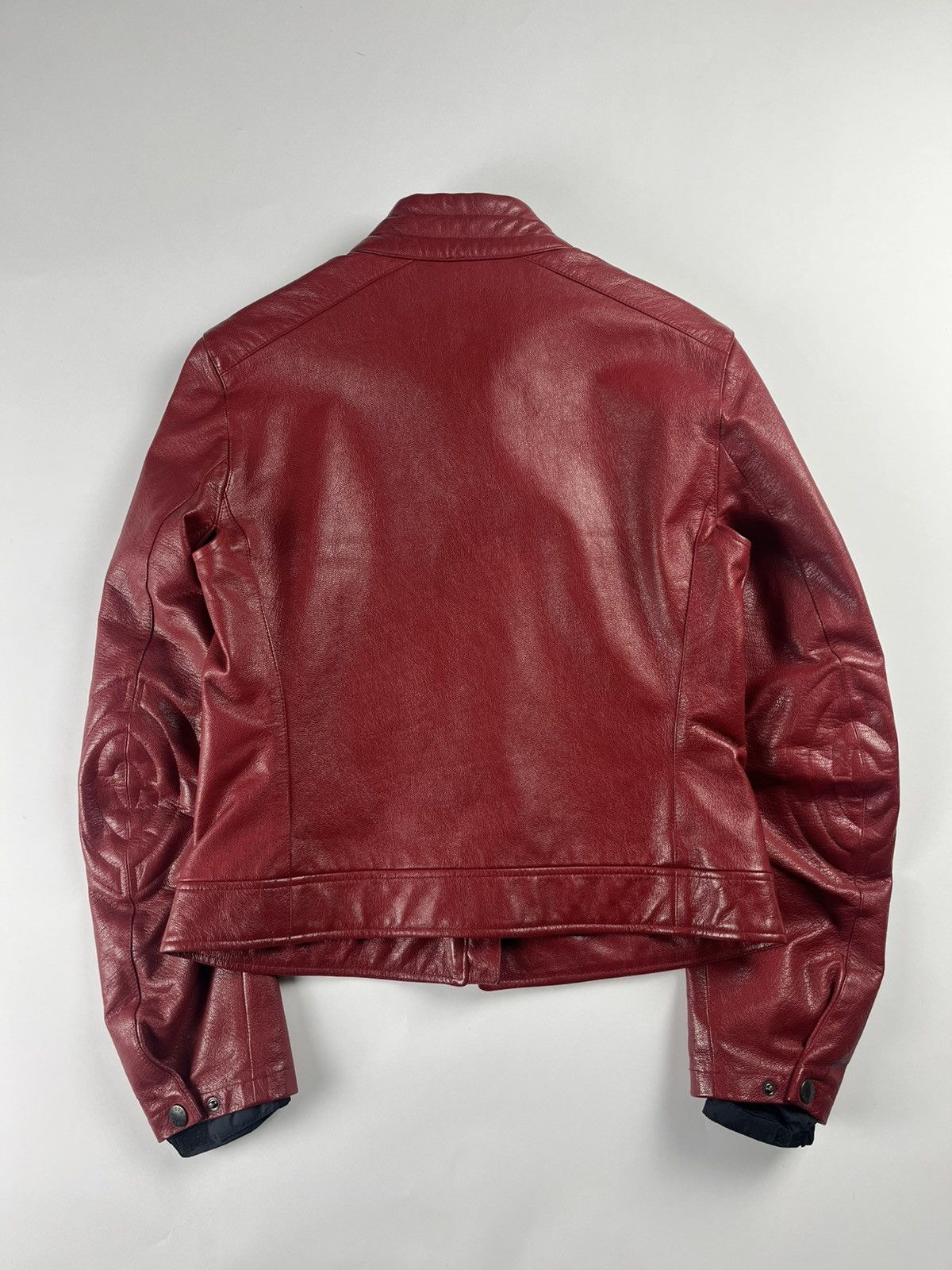 Prada Prada Padded Elbows Red Leather Motor Jacket SS 2000 Size S / US 4 / IT 40 - 7 Thumbnail