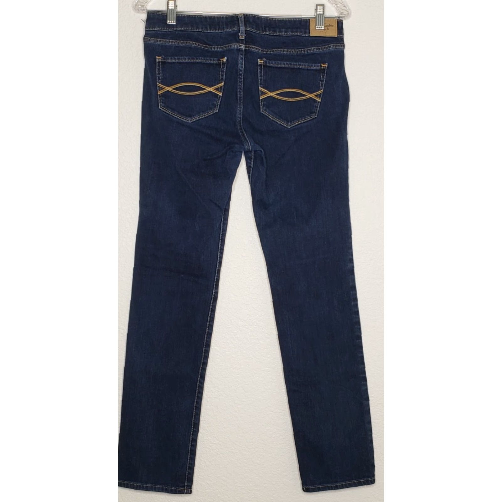 Abercrombie & Fitch Abercrombie & Fitch Womens Jeans 6Short W28 x L31 Dark Wash Blue Skinny Low Rise Size 28" / US 6 / IT 42 - 2 Thumbnail