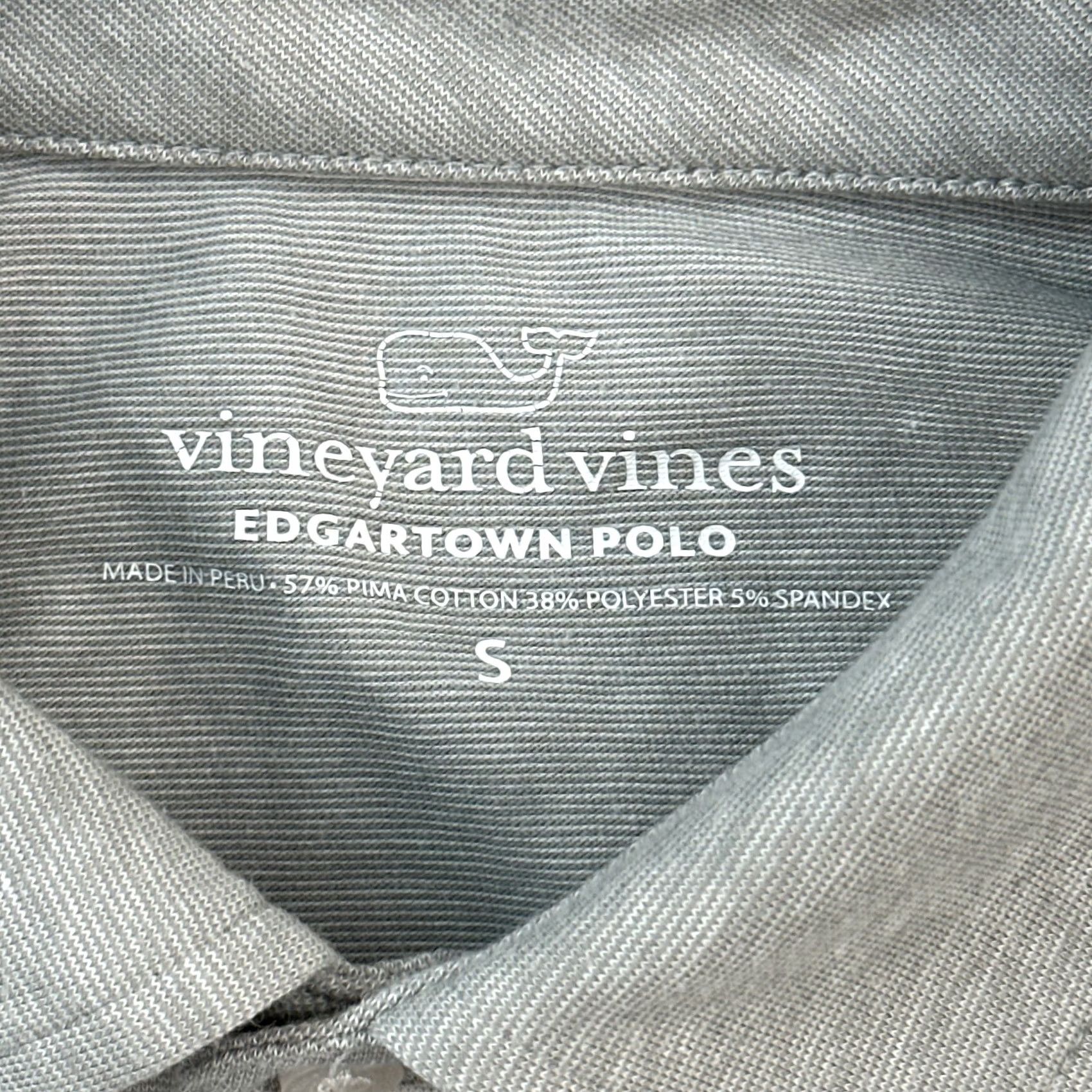 Vineyard Vines Vineyard Vines Edgartown Polo Mens Small Gray Pima Striped Pocket Golf Casual Size US S / EU 44-46 / 1 - 3 Thumbnail