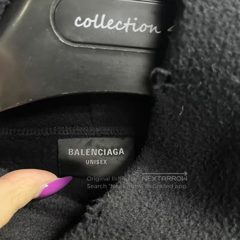Balenciaga Balenciaga Black Letter Printed Fleece Hooded Loose Fit Lo Size US XS / EU 42 / 0 - 3 Thumbnail