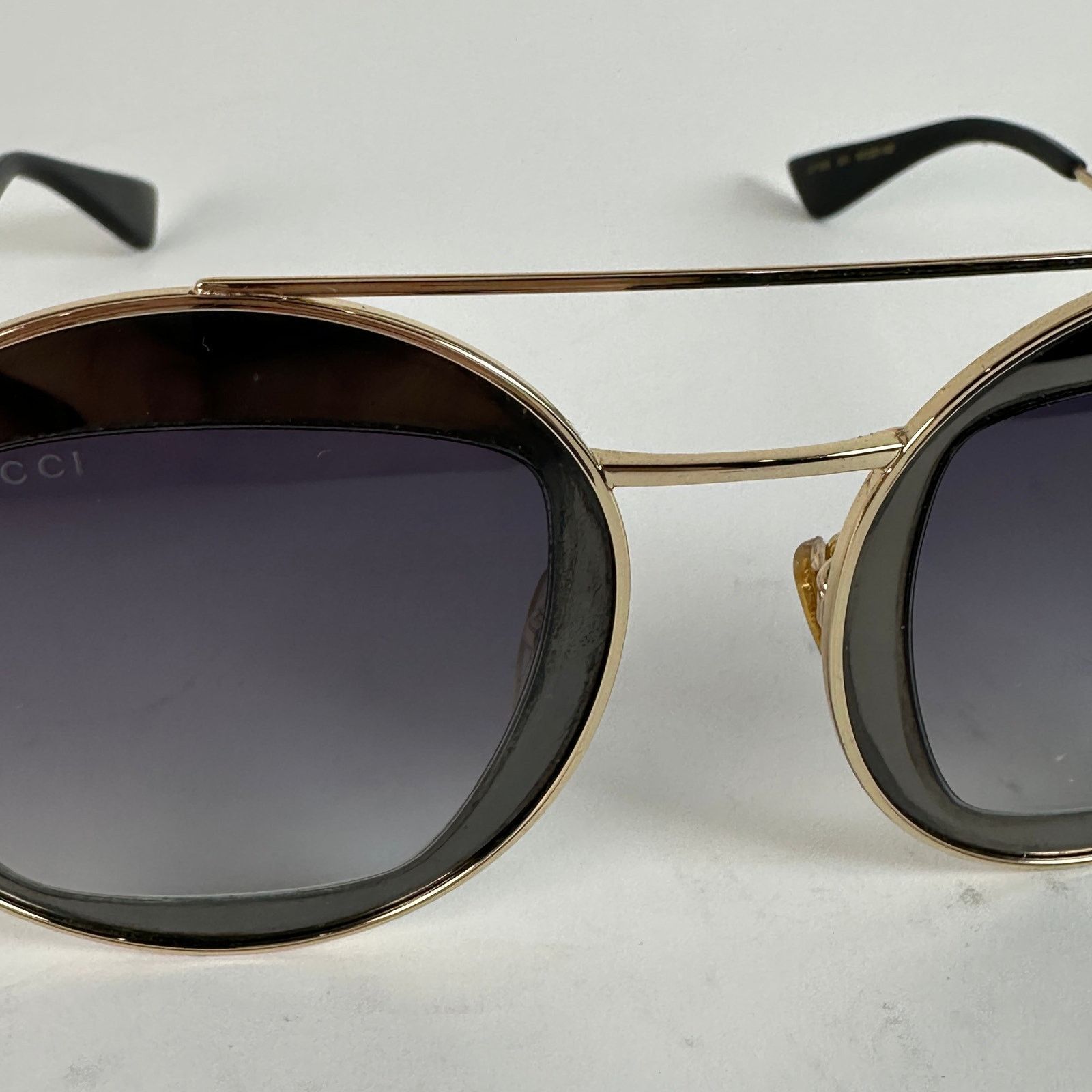 Gucci Gucci Gold Frame Circle Lense Glasses Size ONE SIZE - 3 Thumbnail