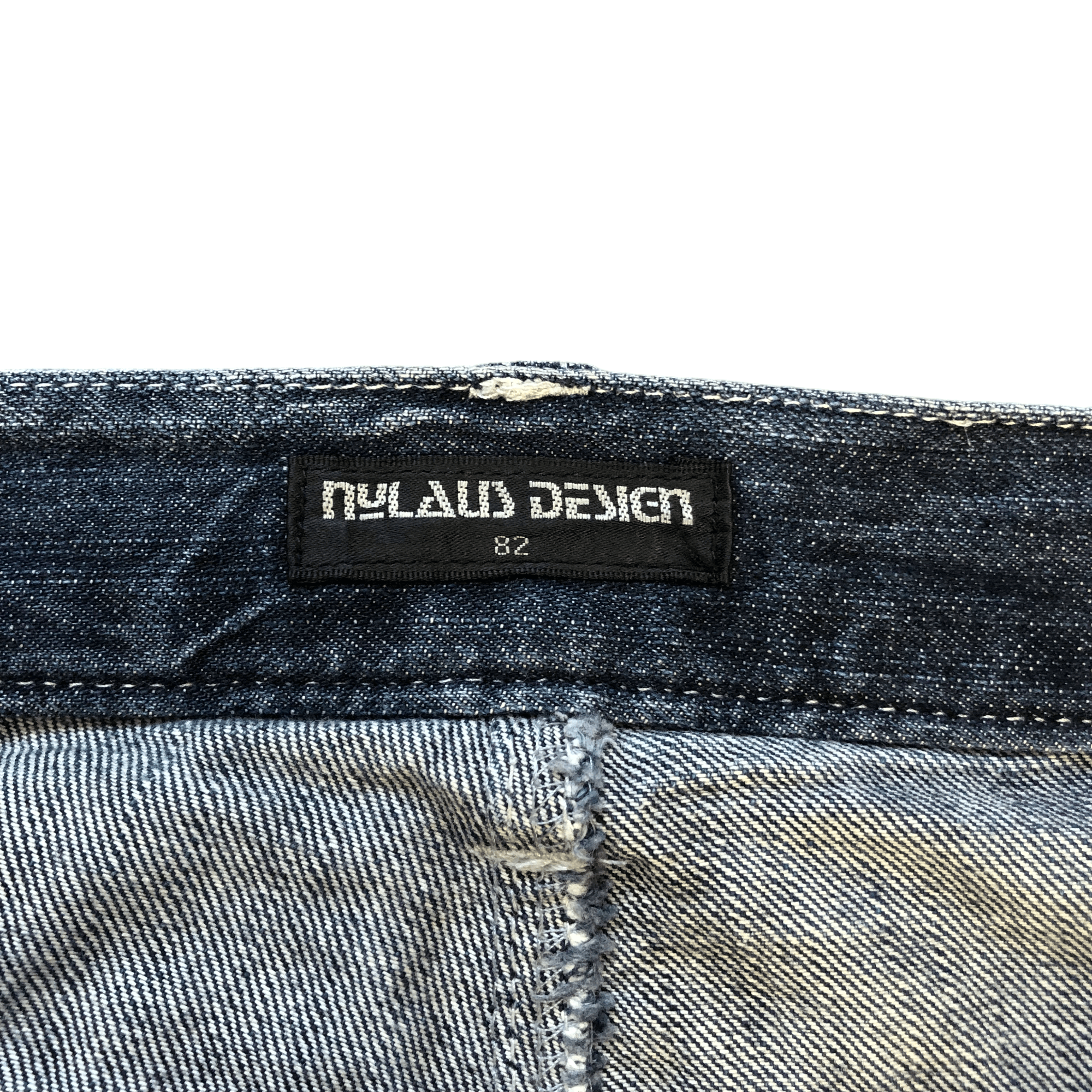 Japanese Brand NYLOUS DESIGN LIMITED EDITION DOUBLE WAIST DENIM #5982-216 Size US 31 - 10 Thumbnail