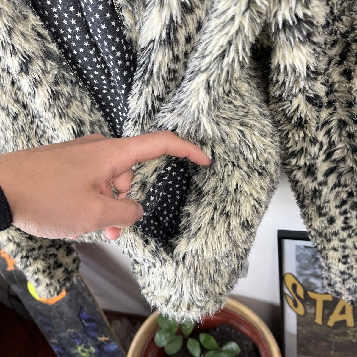 Miss Sixty Vintage Leopard Faux Fur Hood Jacket Bershka Mohair Fuzzy Size M / US 6-8 / IT 42-44 - 11 Thumbnail