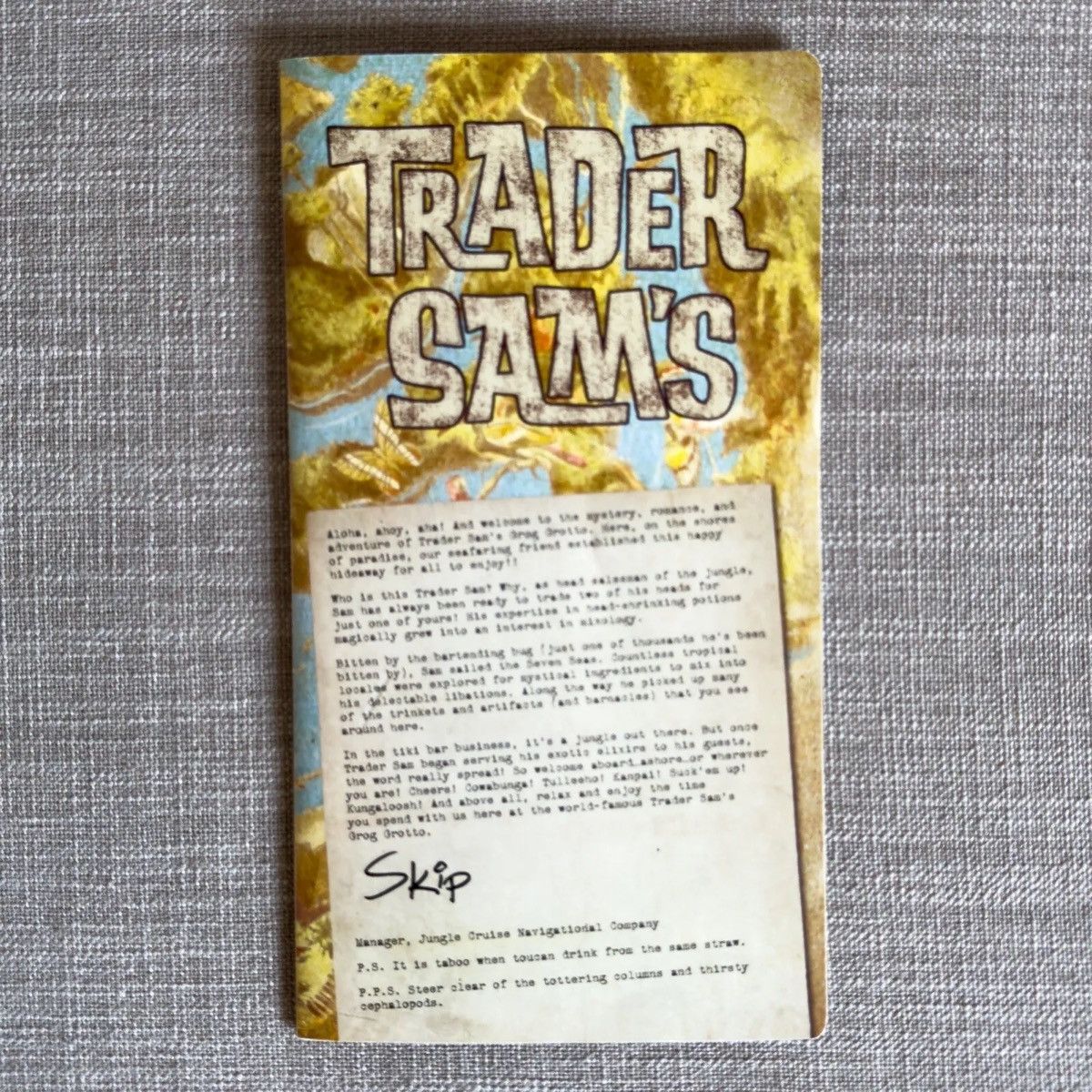 Disney Trader Sams Grotto Tiki Drink Menu Polynesian Village Resort Size ONE SIZE - 1 Thumbnail