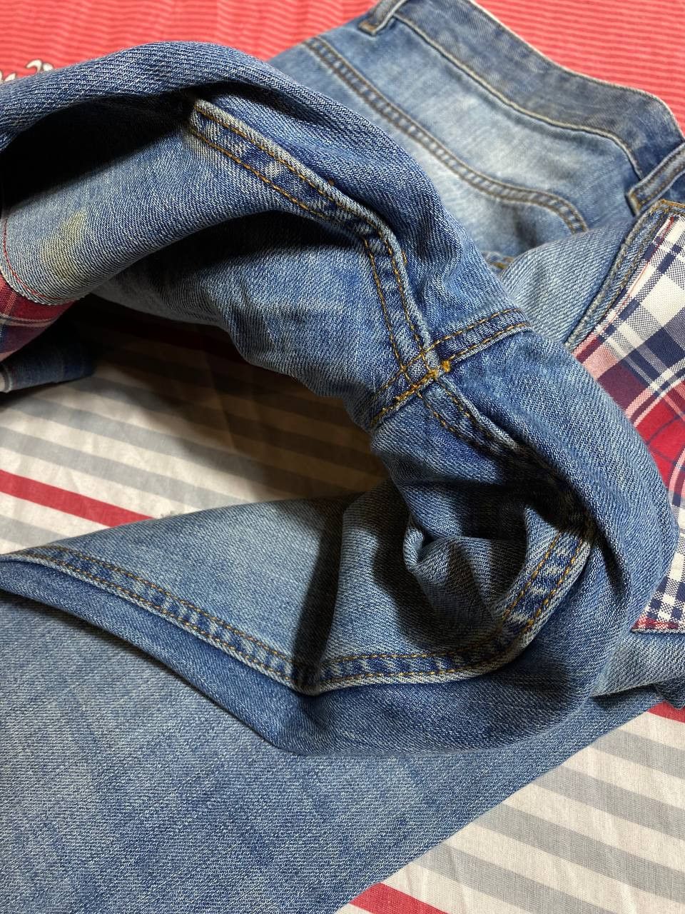Japanese Brand 💥Vintage Distressed Washed Painted Flared Crash Denim Pants Size US 34 / EU 50 - 11 Thumbnail