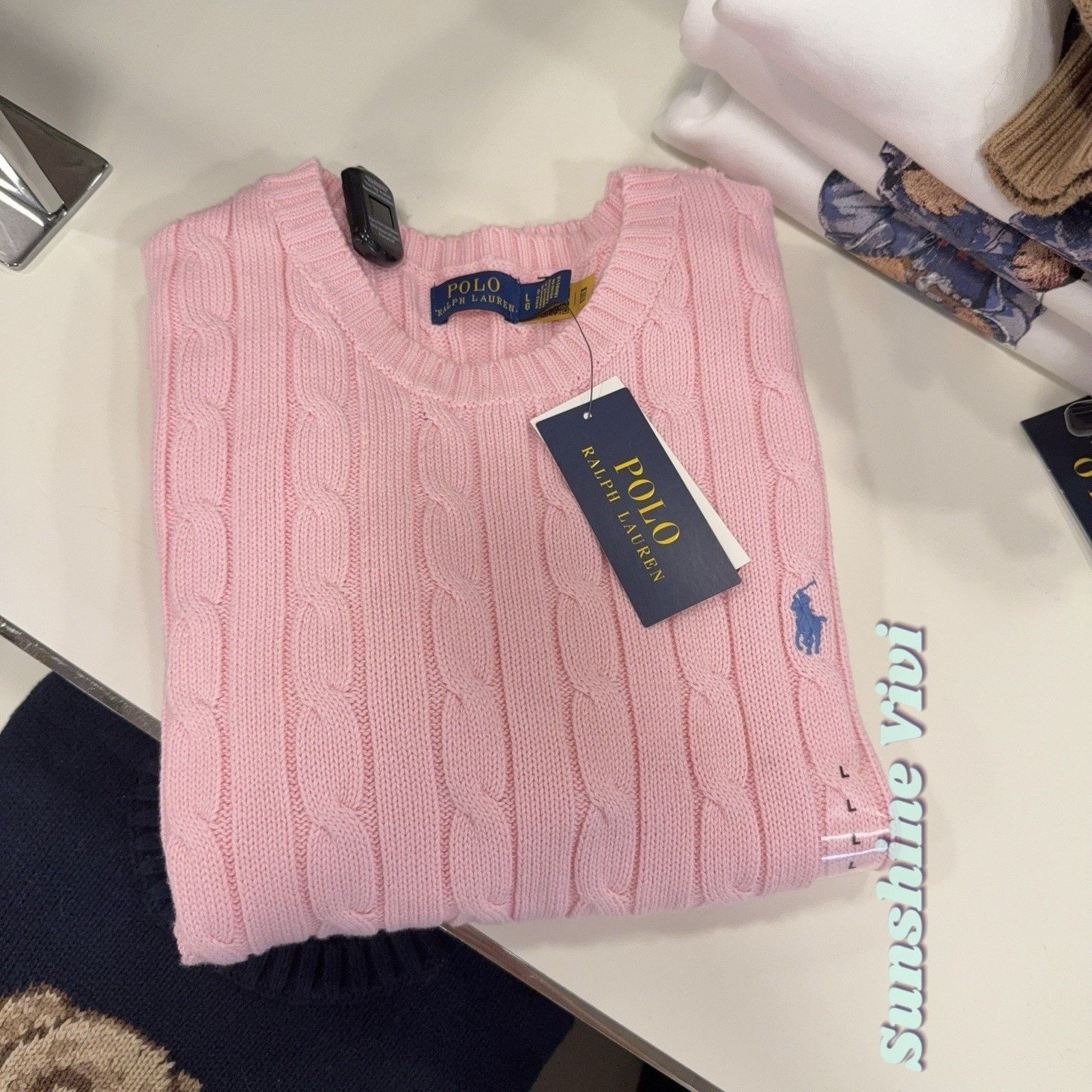 Polo Ralph Lauren NWT Polo Ralph Lauren Woman Cotton Short-Sleeve Sweater Size L / US 10 / IT 46 - 4 Thumbnail