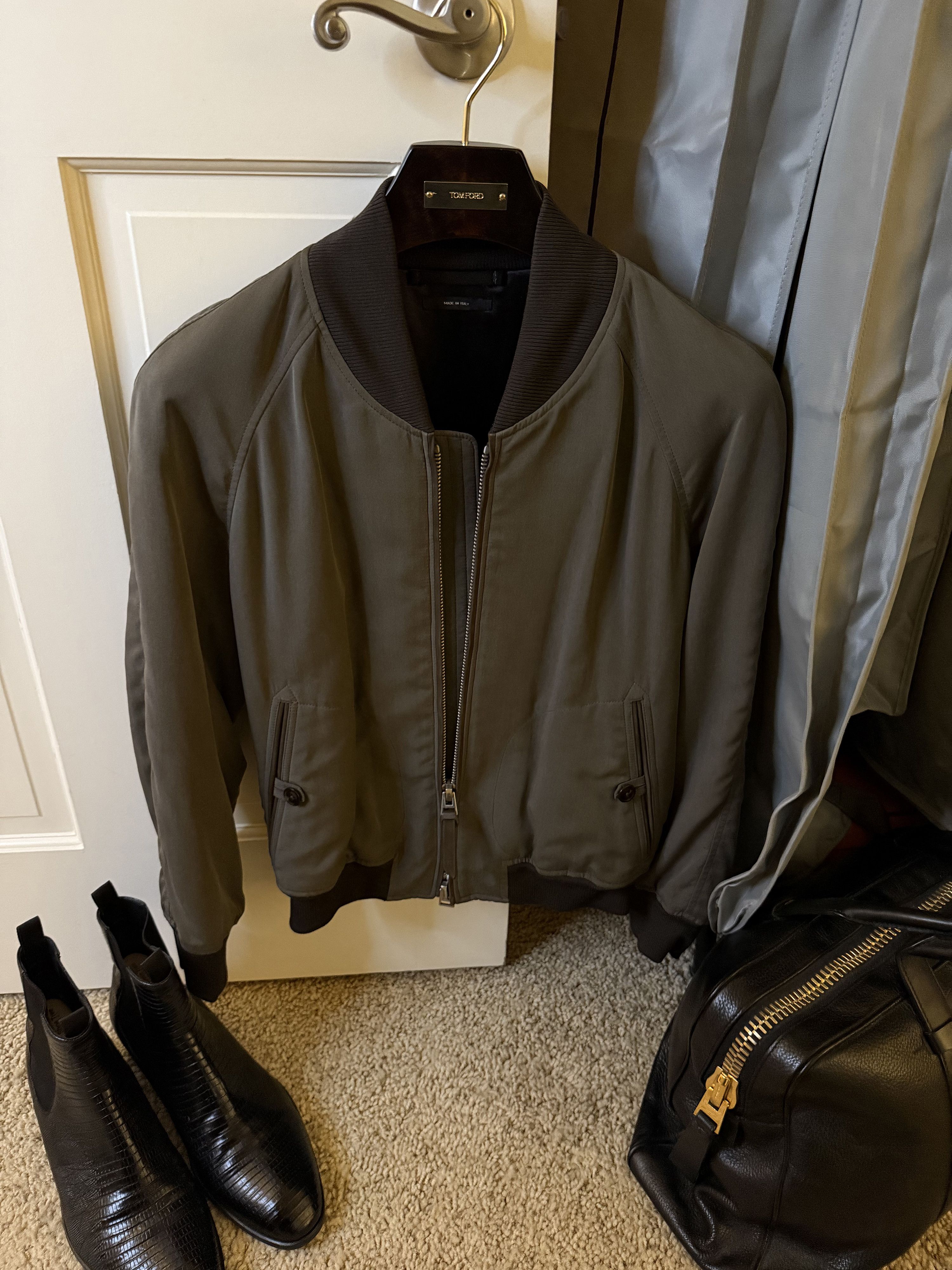Tom Ford Effortless Cool, Rare $5,200 w/Tax 100% Silk Bomber Jacket Size US S / EU 44-46 / 1 - 3 Thumbnail
