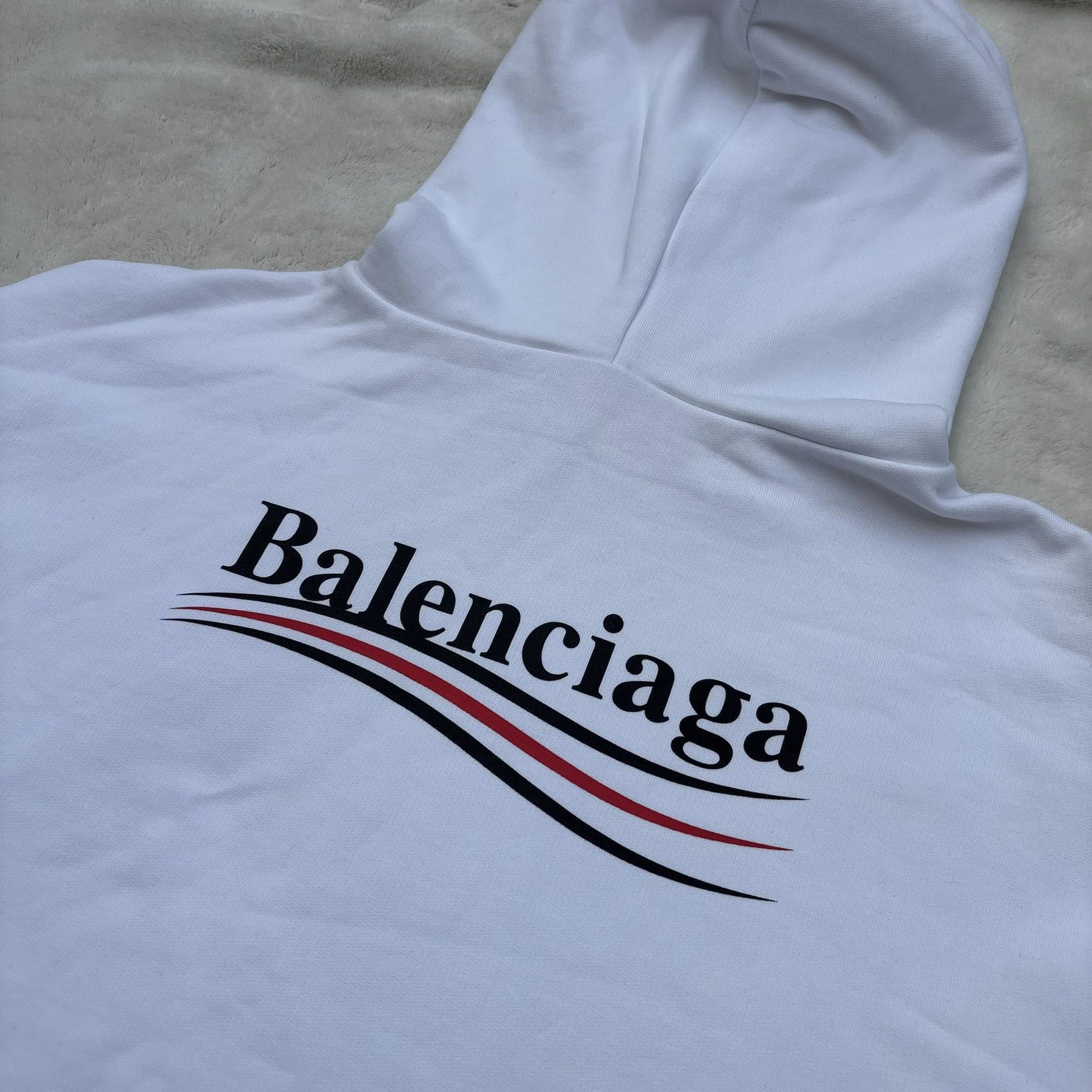 Balenciaga Balenciaga White Political Campaign Logo Hoodie Size US M / EU 48-50 / 2 - 4 Thumbnail