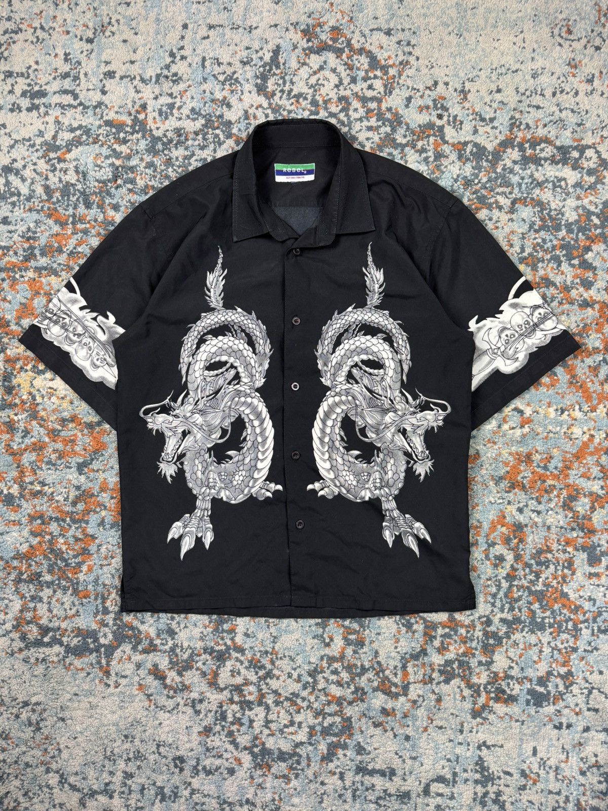 Vintage Vintage 90s Crazy dragon print Hawaiian shirt rave gabber Size US XS / EU 42 / 0 - 1 Thumbnail