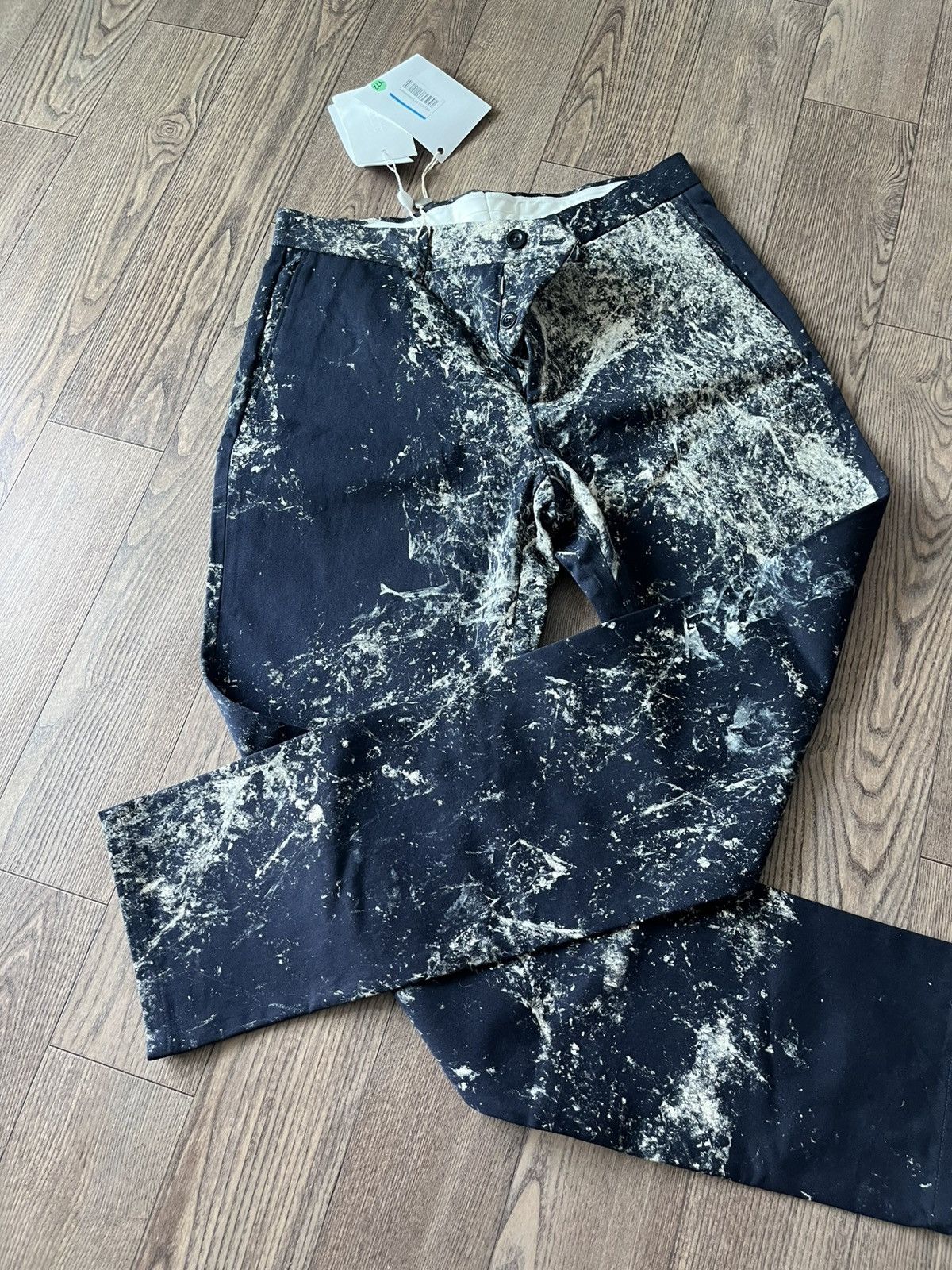 Maison Margiela Maison Margiela Navy Paint Splatter Pants Size US 32 / EU 48 - 2 Thumbnail