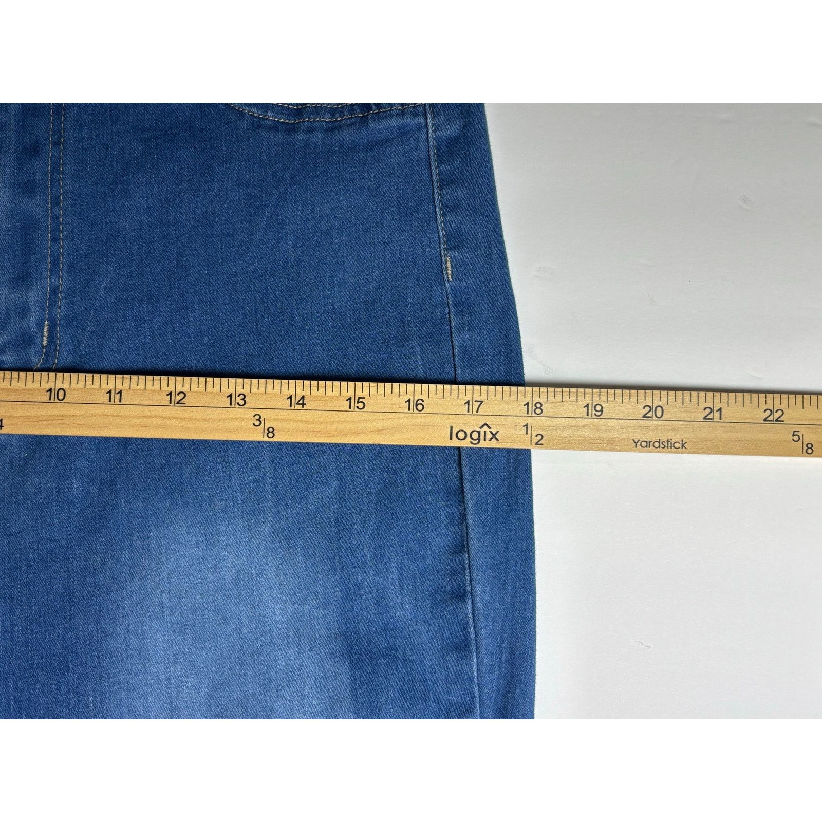 The Unbranded Brand JC & JQ Blue Denim Bell Bottom Jeans Women’s XL Flare Size 29" - 5 Thumbnail