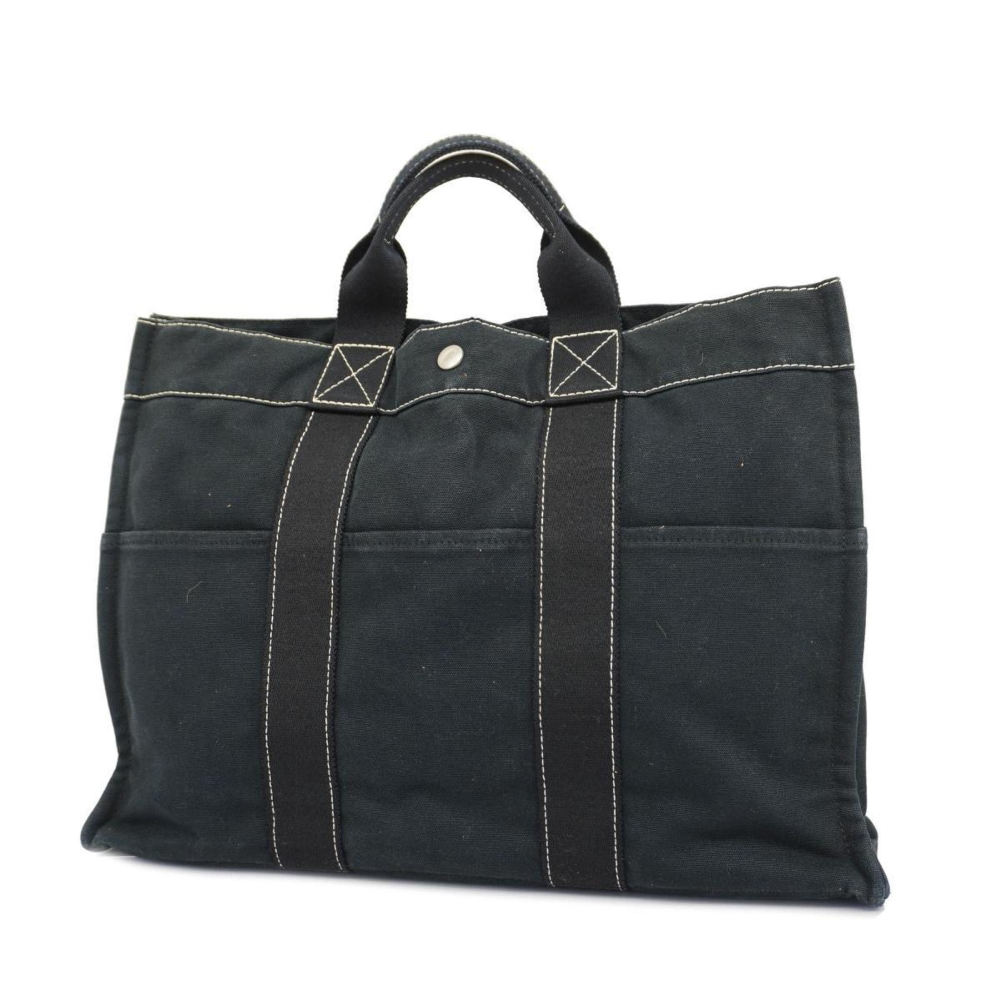 image of Hermes Tote Bag Deauville Mm Canvas Navy Black Men's Women's