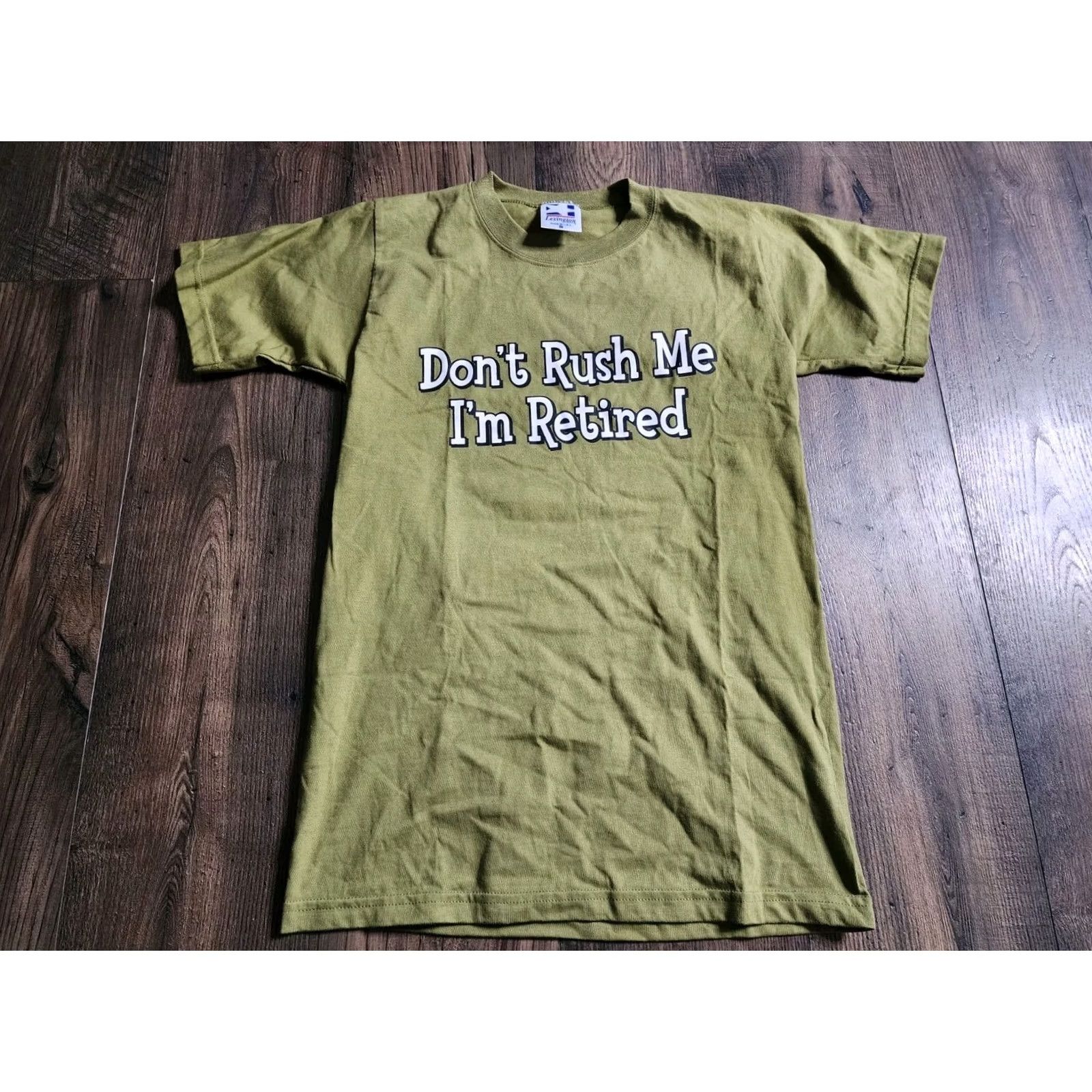 Vintage VINTAGE Lexington T-Shirt Mens S Green 80s Dont Rush Me Im Retired Funny Short Sleeve Cotton Classic Fit Size US S / EU 44-46 / 1 - 6 Thumbnail