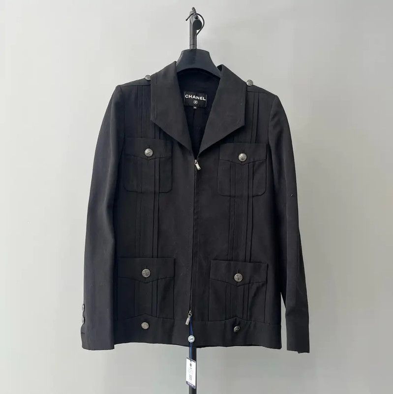 Chanel Chanel Black Silk Men's Spring Autumn Jacket 0089 Size US XS / EU 42 / 0 - 1 Thumbnail