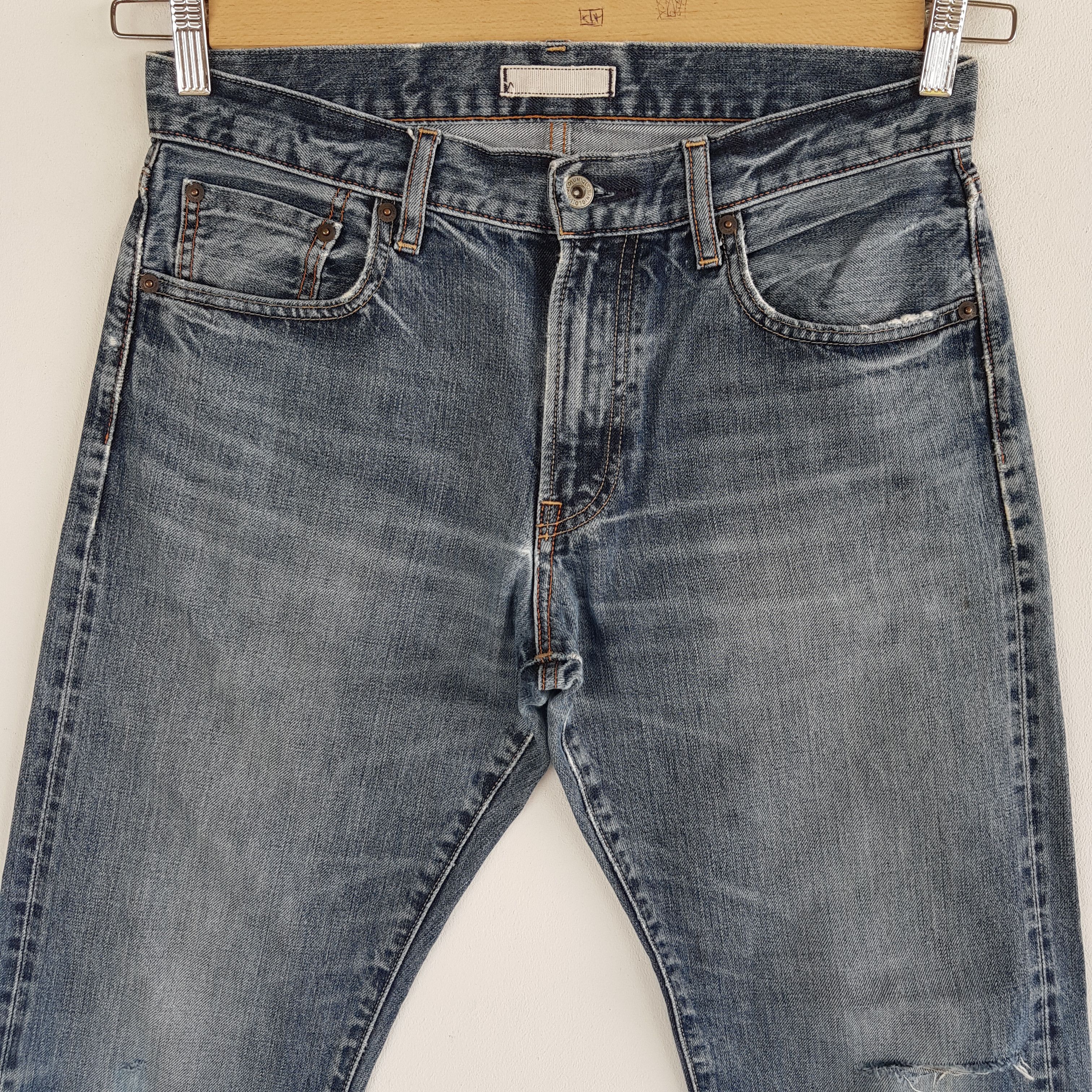 Japanese Brand Vintage Japanese Selvedge Distressed Jeans Redline Denim Size US 30 / EU 46 - 3 Thumbnail