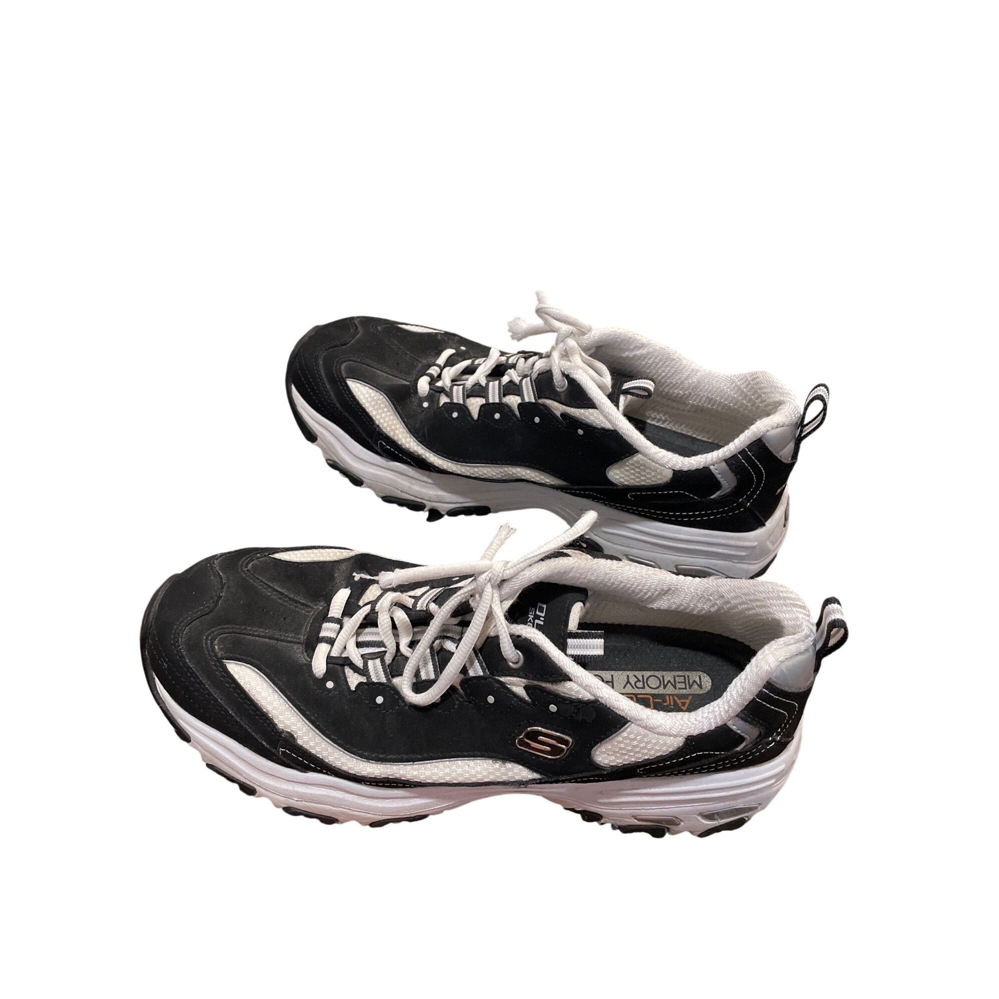SKECHERS Skechers D'lites mens black white leather low top sneakers s Size US 10.5 / EU 43-44 - 4 Thumbnail