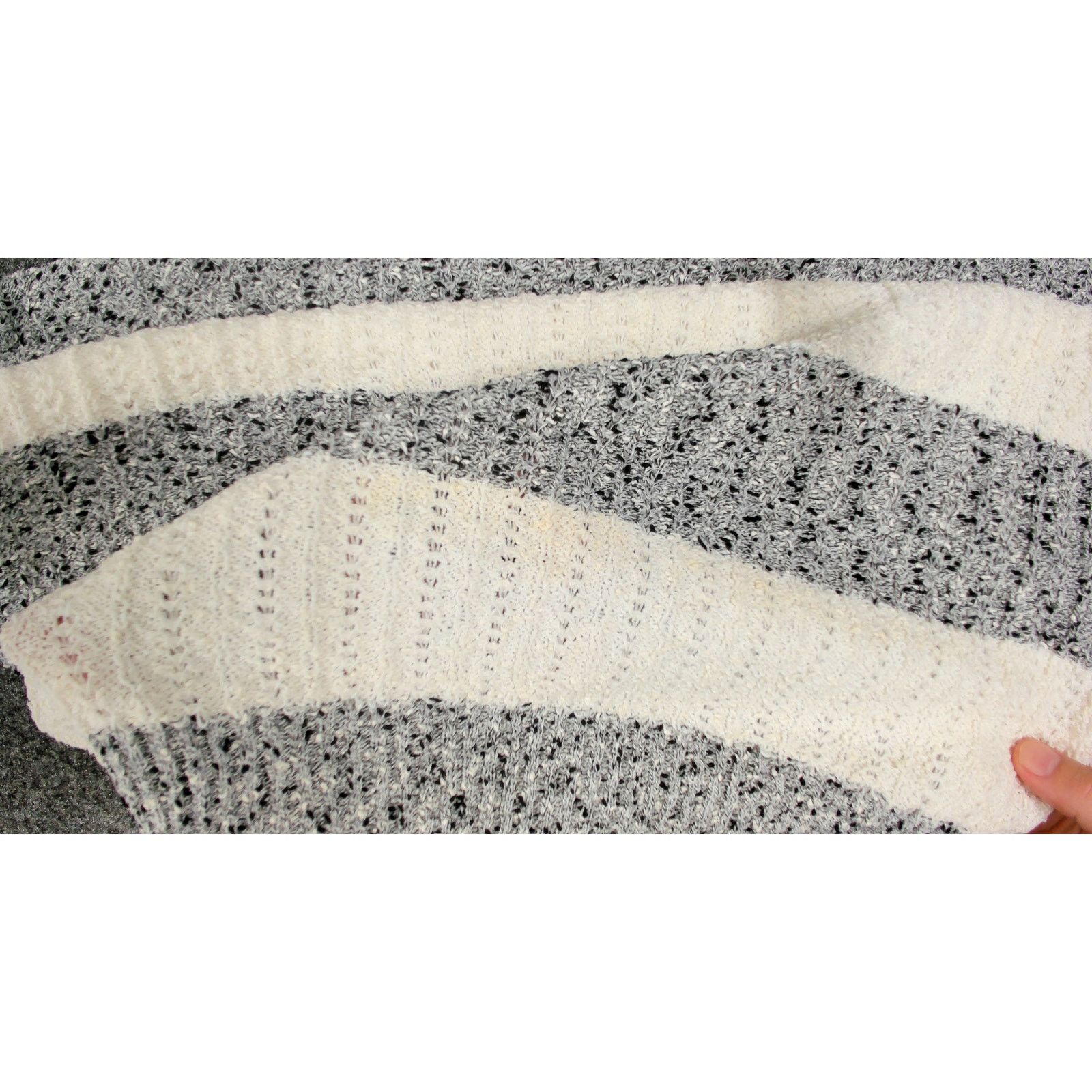 Vintage Vintage 80s Oversized Batwing Striped Knit Sweater Size XL / US 12-14 / IT 48-50 - 6 Thumbnail