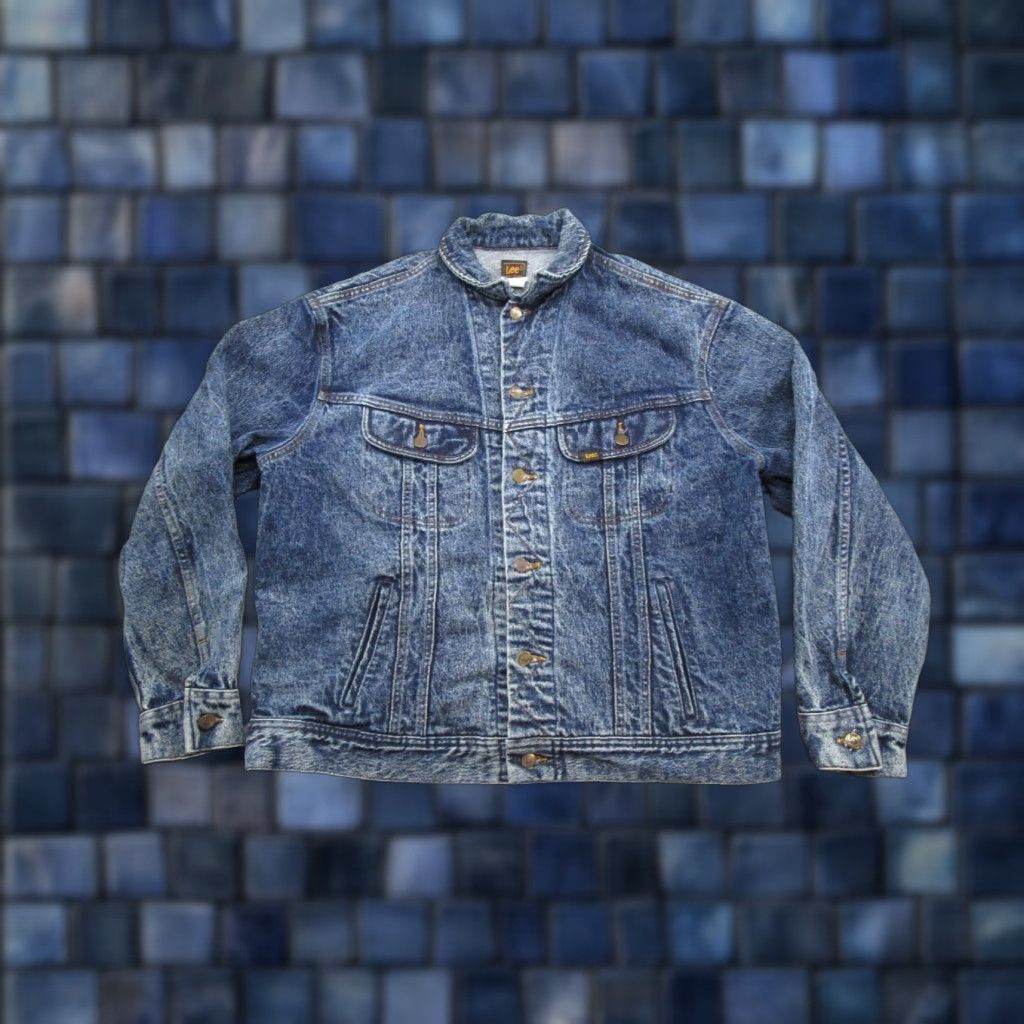Lee VINTAGE Lee M.R. Denim Jacket Mens Chest 44 Blue Stonewash USA Trucker Cotton Size US S / EU 44-46 / 1 - 1 Thumbnail