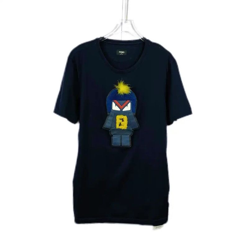 Fendi Fendi Black Cotton Men's Short Sleeve T-Shirt 0089 Size US M / EU 48-50 / 2 - 1 Thumbnail