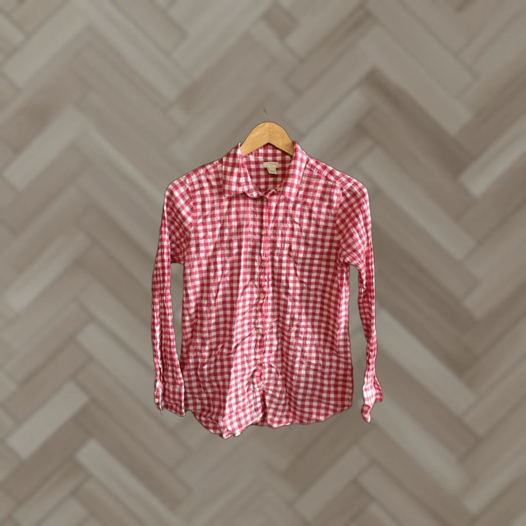 J.Crew VINTAGE J.CREW Shirt Ladies Red Checkered Long Sleeve Button-Up Size S Size S / US 4 / IT 40 - 1 Thumbnail