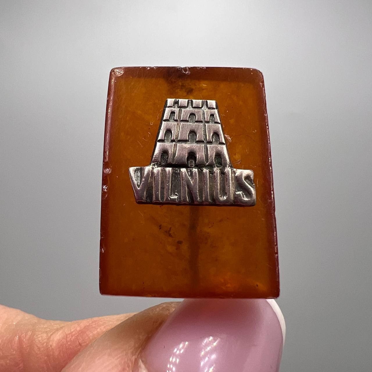 Vintage Vintage USSR Baltic Amber Hat Pin Vilnius Lithuania Brooch Size ONE SIZE - 5 Thumbnail