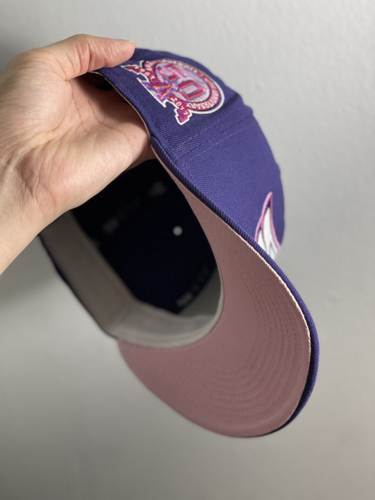 MLB × MyFitteds × New Era 7 1/8 MyFitteds Exclusive “Purple Haze” Anaheim Angels Size ONE SIZE - 3 Thumbnail