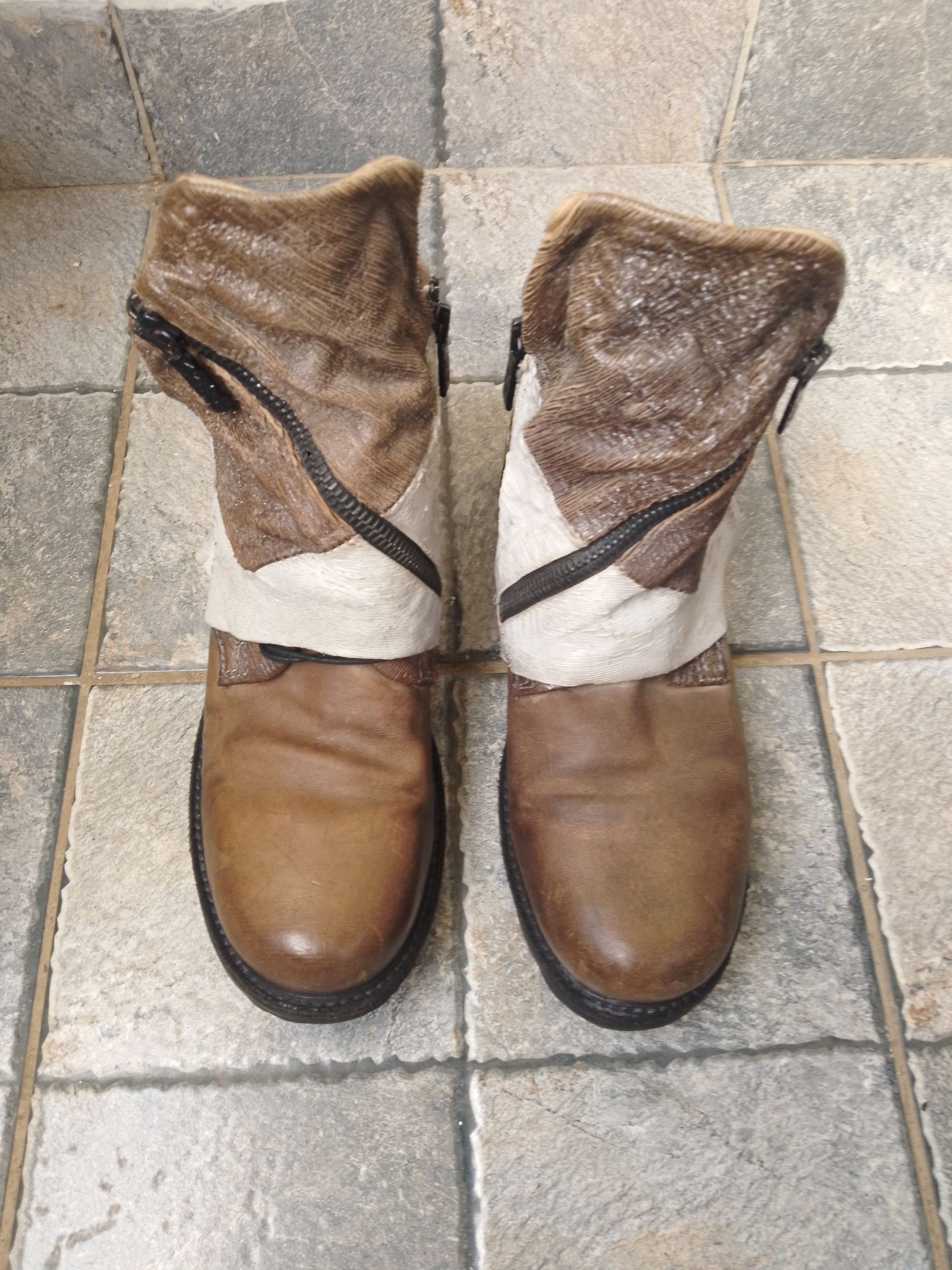 A.S.98 AS 98 layered patchwork biker boots Size US 8 / IT 38 - 14 Thumbnail