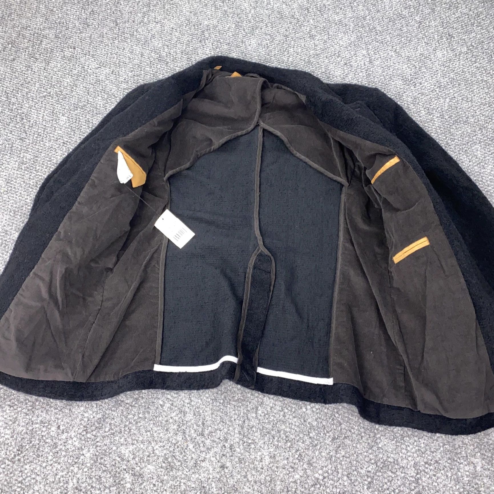 Vintage Nifty Genius Blazer Mens Medium Black Wool Blend Sport Coat Elbow Patches Jacket Size 40R - 5 Thumbnail