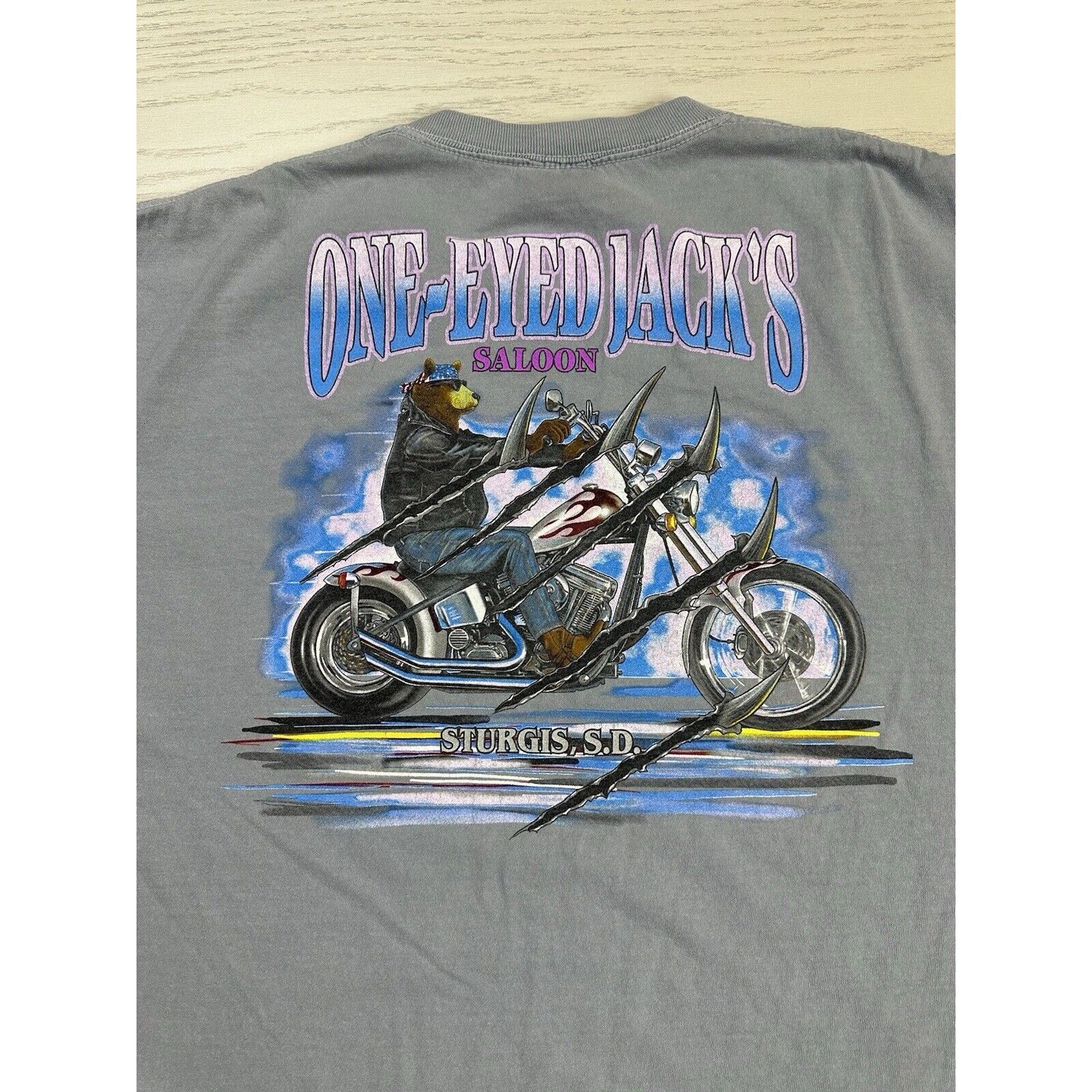 Harley Davidson × Vintage Vintage Sturgis Biker One Eyed Jack Shirt Size US XXL / EU 58 / 5 - 7 Thumbnail