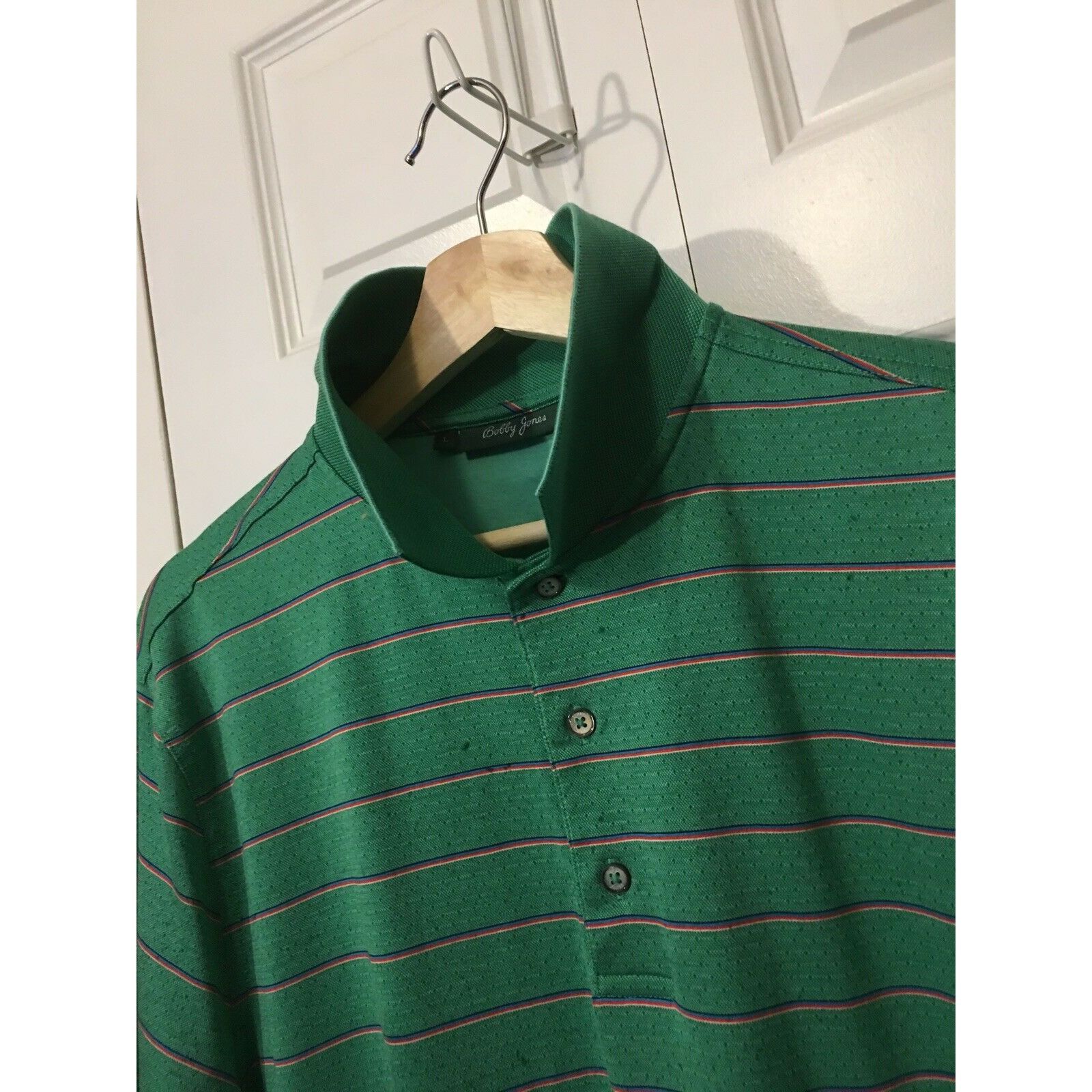 Bobby Jones Bobby Jones Men’s Sz L Polo Shirt Green Stripe Cotton Valero Size US L / EU 52-54 / 3 - 7 Thumbnail