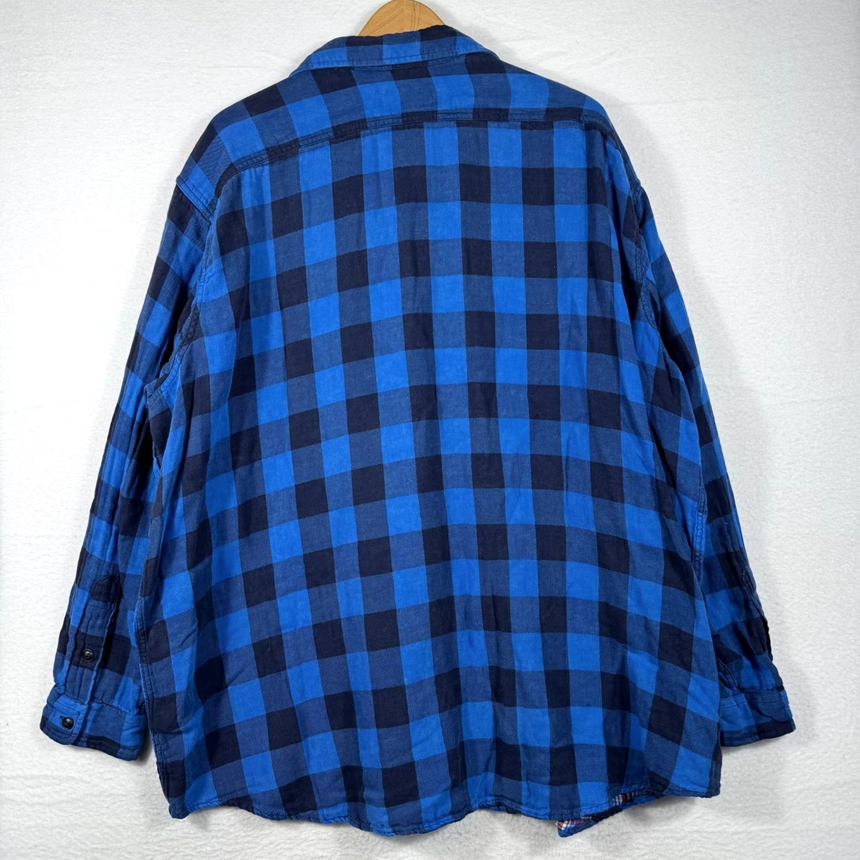 Vintage VINTAGE Polo Country Ralph Lauren Shirt Big 3X Blue Buffalo Plaid Flannel Lined Button-Up Mens Size US XXL / EU 58 / 5 - 7 Thumbnail