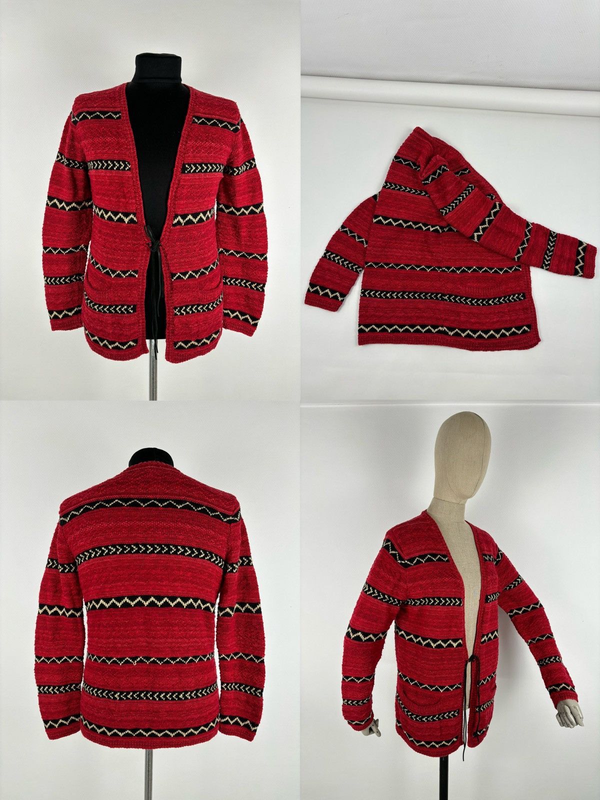 Lauren Ralph Lauren RARE Polo RRL Hand Knit Linen Aztec Navajo Striped Cardigan Size US M / EU 48-50 / 2 - 1 Thumbnail