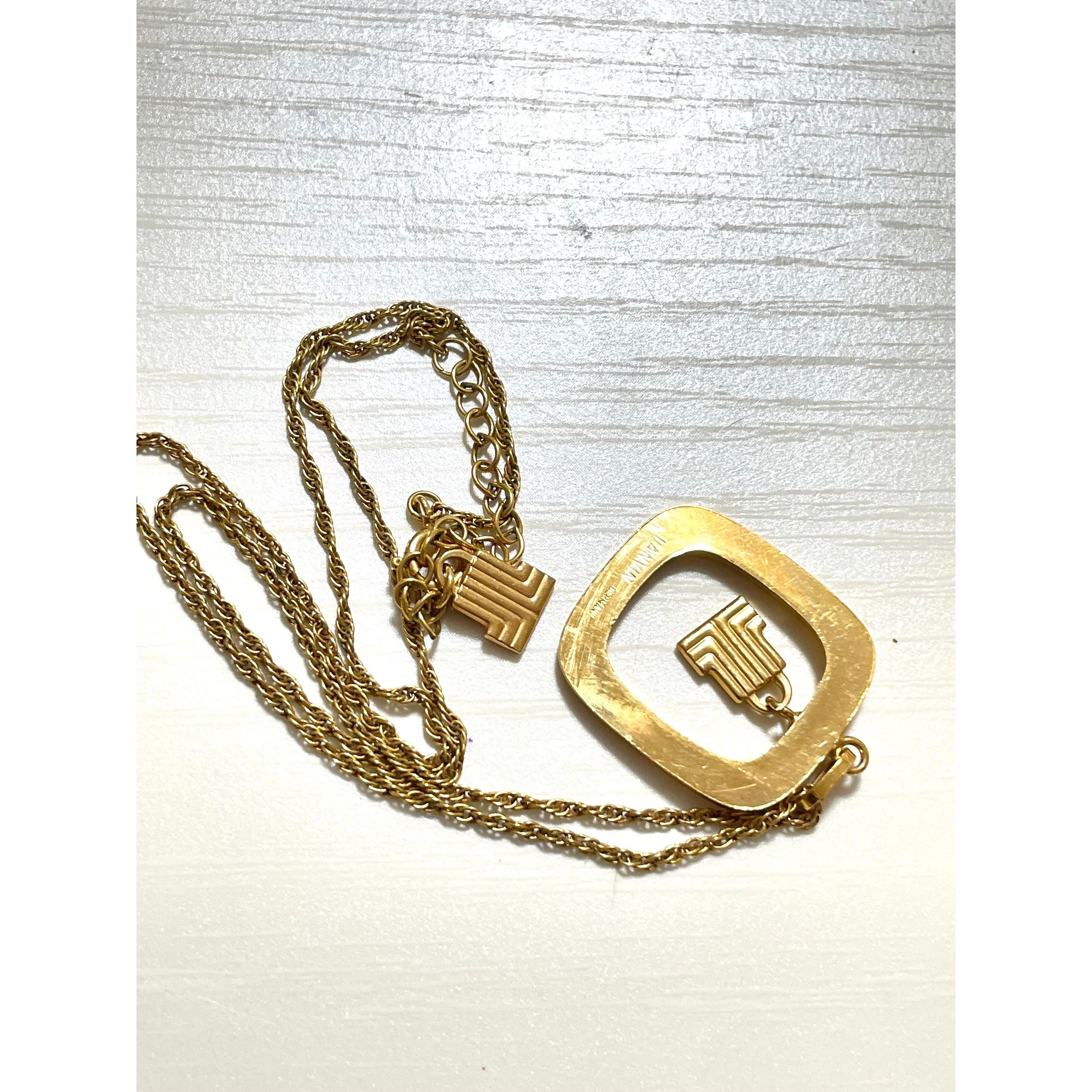 Lanvin Vintage LANVIN golden skinny chain necklace with square top Size ONE SIZE - 6 Thumbnail