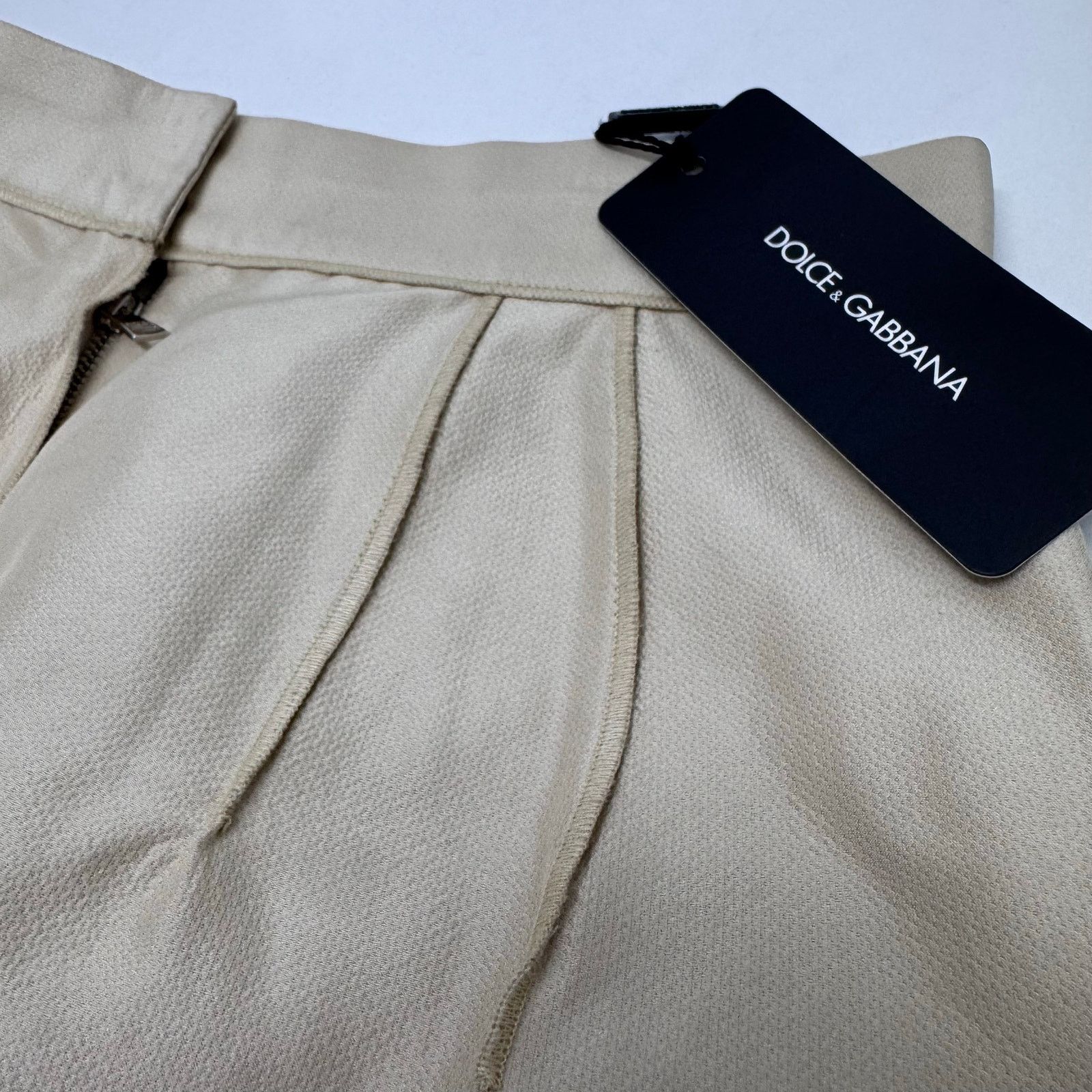 Dolce & Gabbana NDolce & Gabbana Wool Silk Blend A-Line Skirt 46/US 10 Beige Size 32" / US 10 / IT 46 - 3 Thumbnail