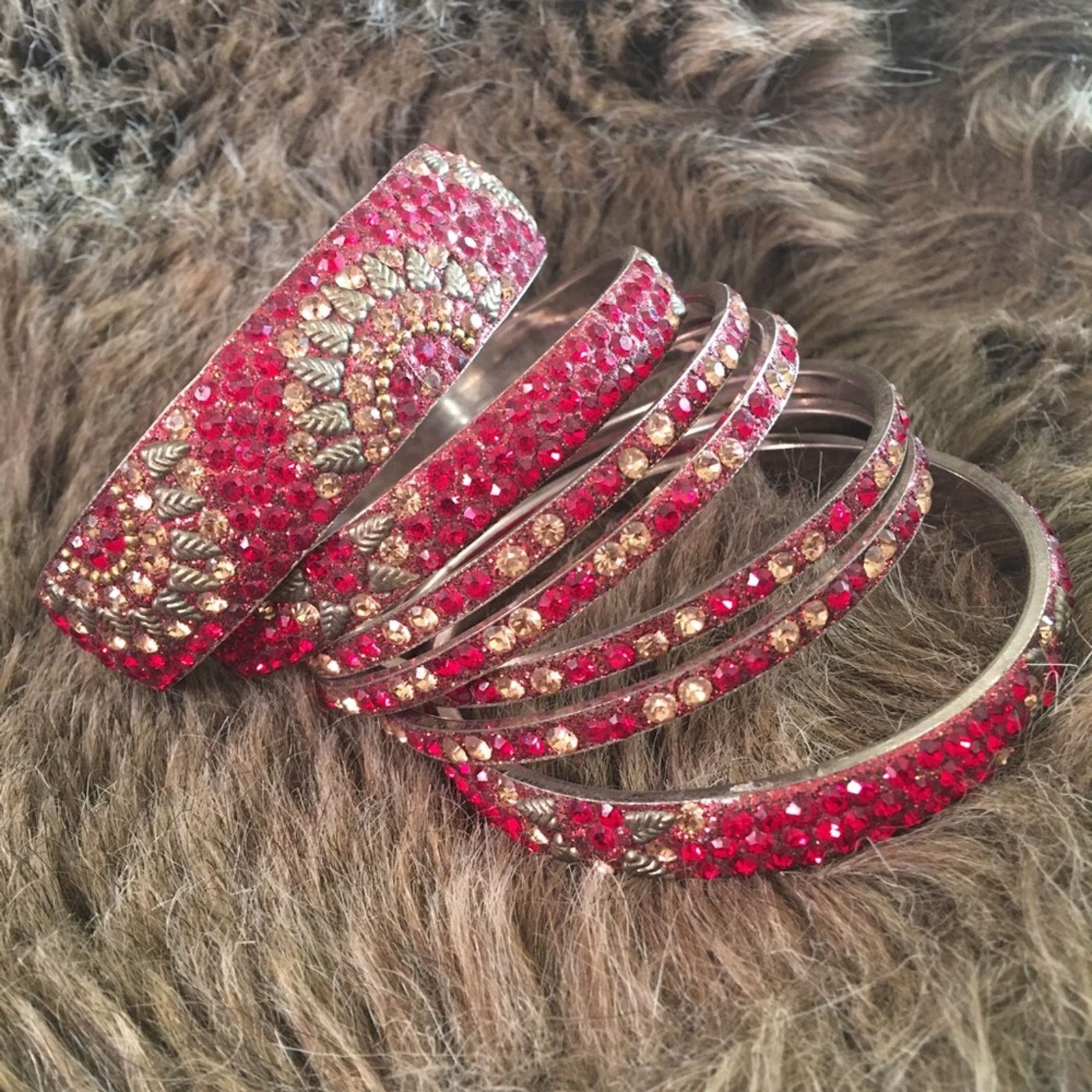 Jewelry Zohra Jewelry Inca sun rhinestone bling bangle Size ONE SIZE - 8 Thumbnail