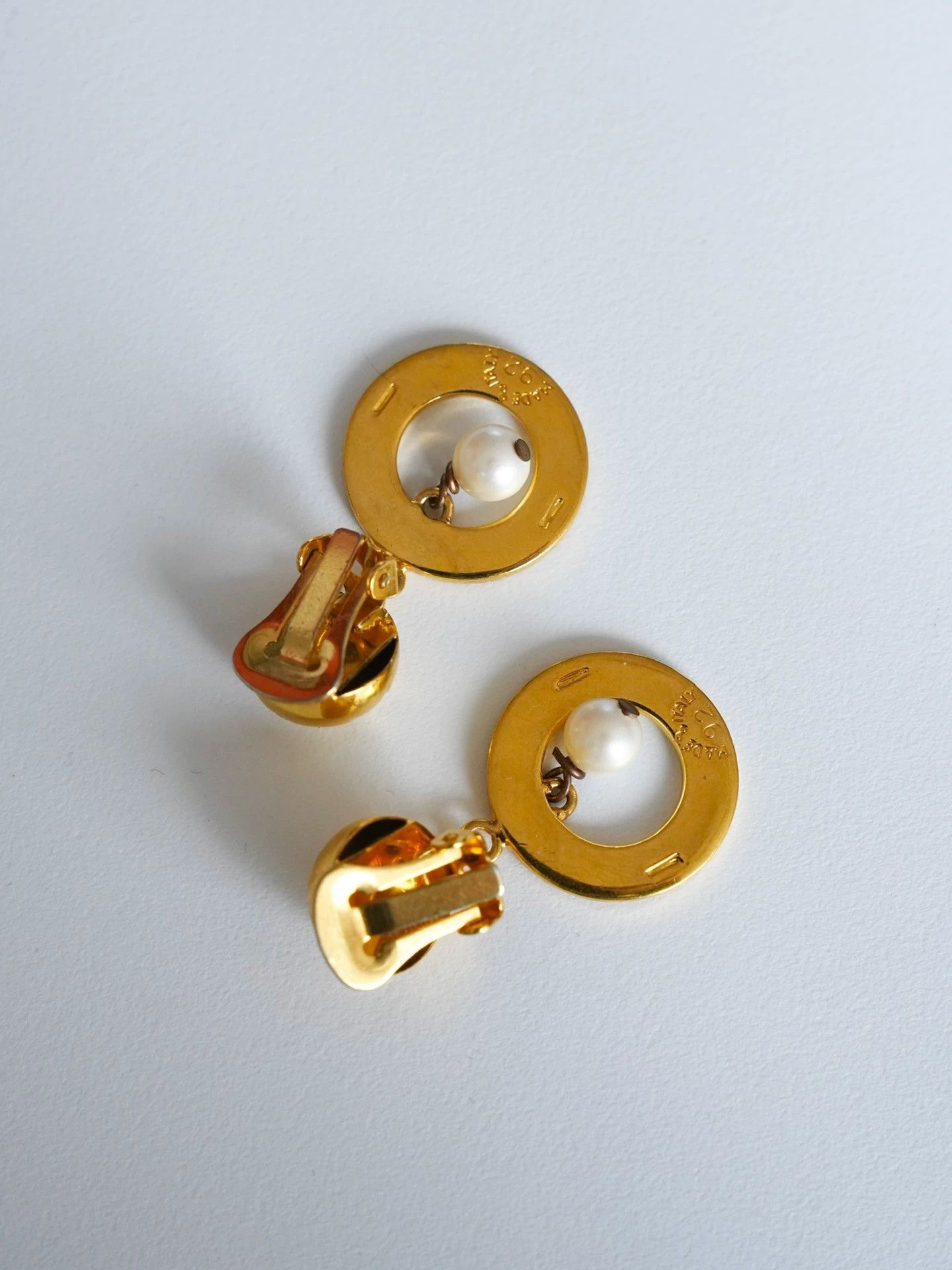 Celine Celine Vintage Celestial Gold Hoop Pearl Earclips Size ONE SIZE - 3 Thumbnail