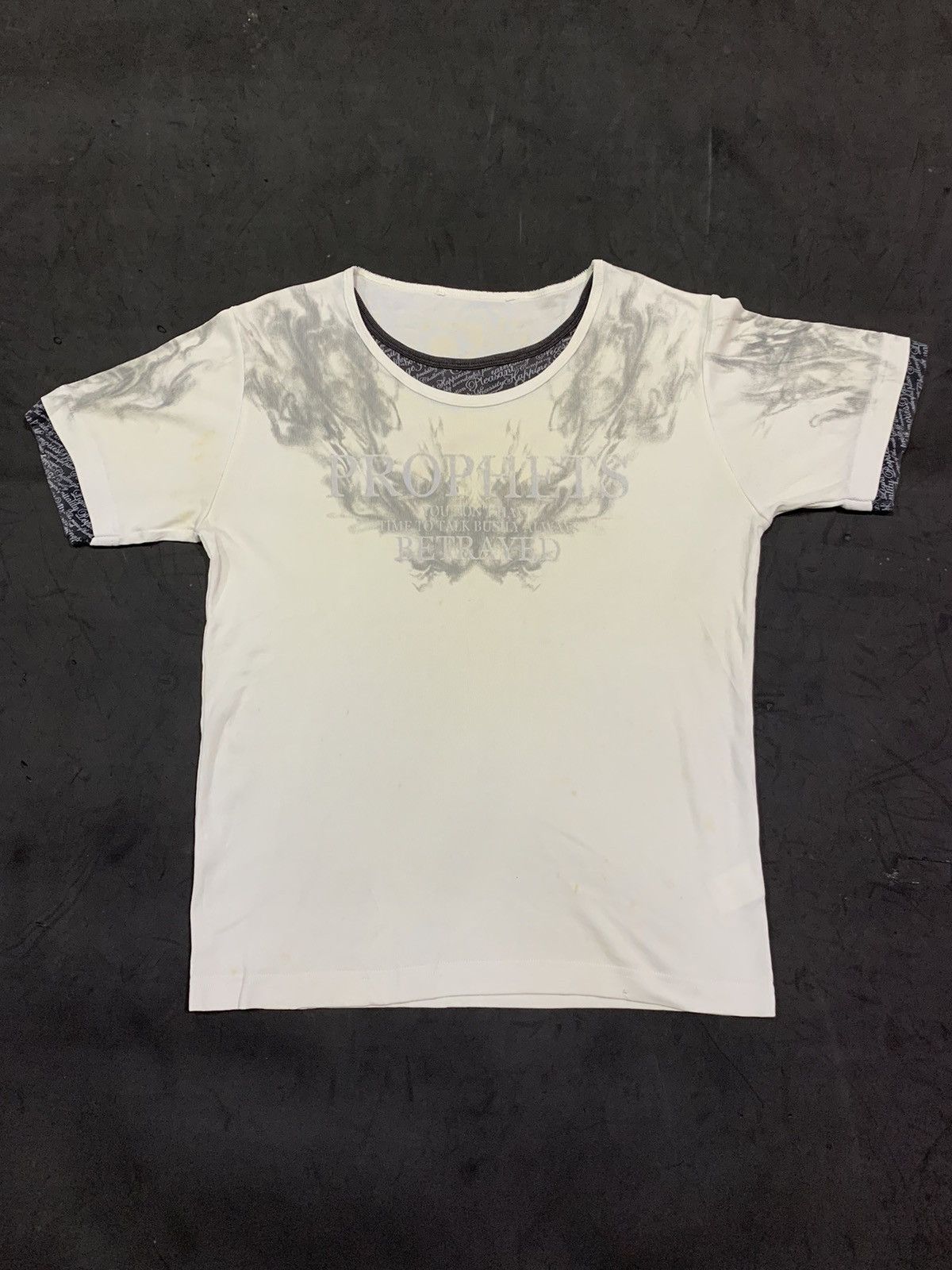 image of 14Th Addiction x Gostar De Fuga Bindingofferjapanese Poem Double Layer Tee in White (Size Medium)