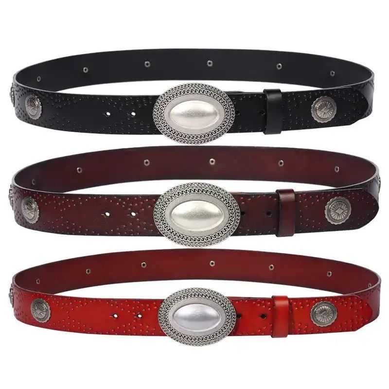 Japanese Brand × Vintage 3.8CM Heavy Metal Rivet Men Real Genuine Leather Size ONE SIZE - 5 Thumbnail