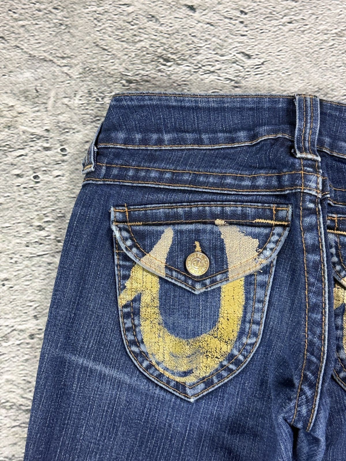 True Religion True Religion jeans flared blue Gold painted Size 26" / US 2 / IT 38 - 3 Thumbnail