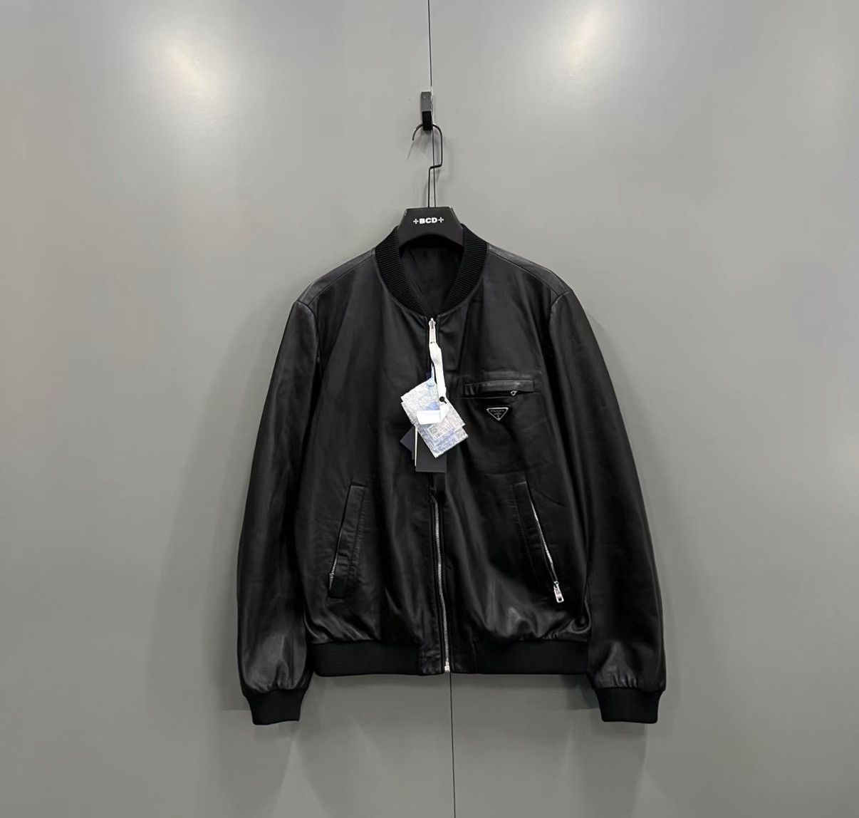 Prada Prada Black Triangle Logo Reversible Leather Jacket J41 Size US L / EU 52-54 / 3 - 1 Thumbnail