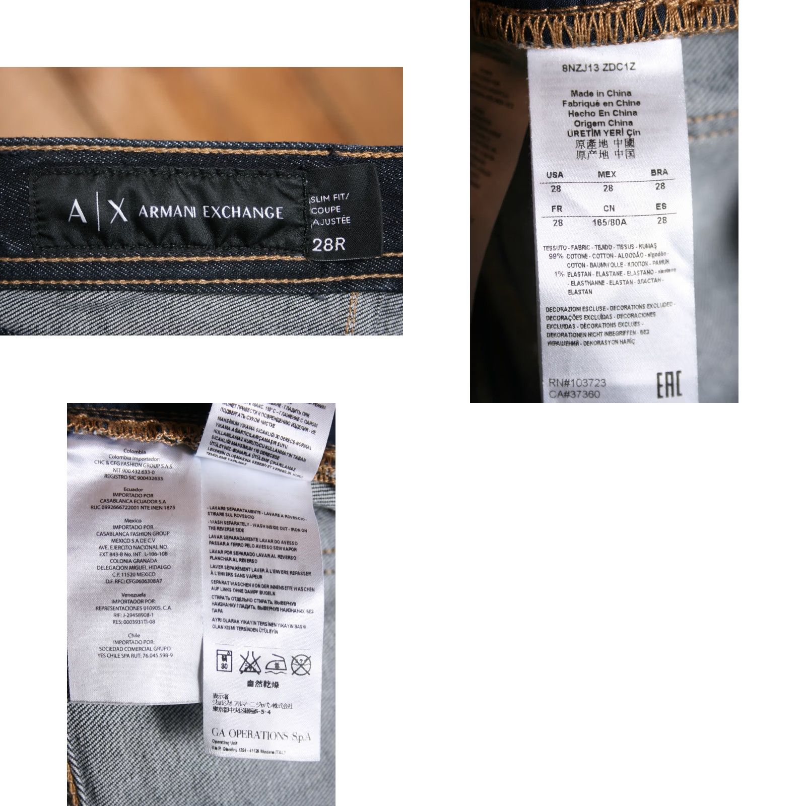 Armani Exchange A|X ARMANI EXCHANGE Blue Stretch Denim Skinny Fit Jeans Men's Sz. 28 Size US 31 - 8 Thumbnail