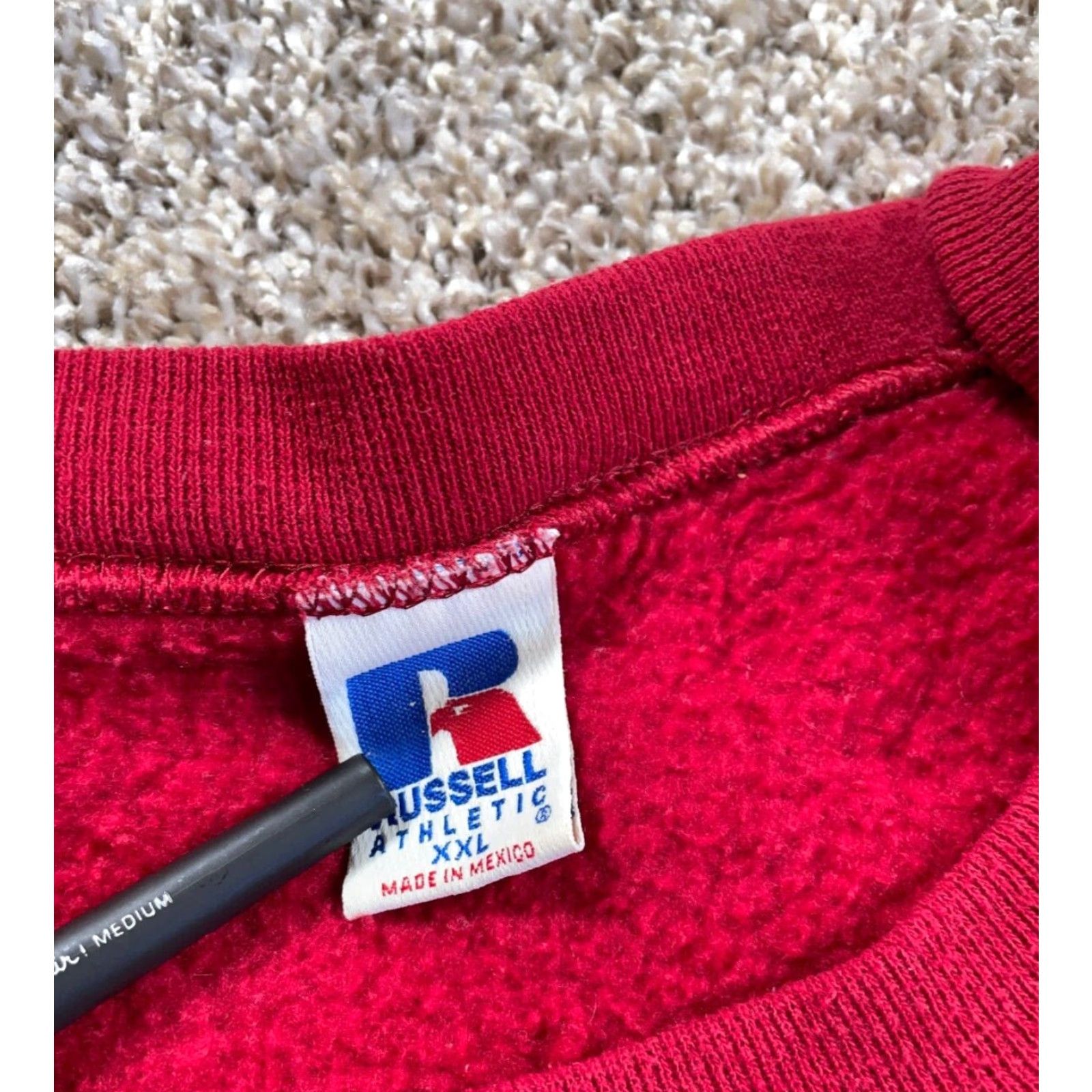 Russell Athletic VINTAGE Russell Athletic Sweatshirt Crewneck Adult 2XL Dark Red 50/50 Cotton Polyester Solid Size US XXL / EU 58 / 5 - 4 Thumbnail