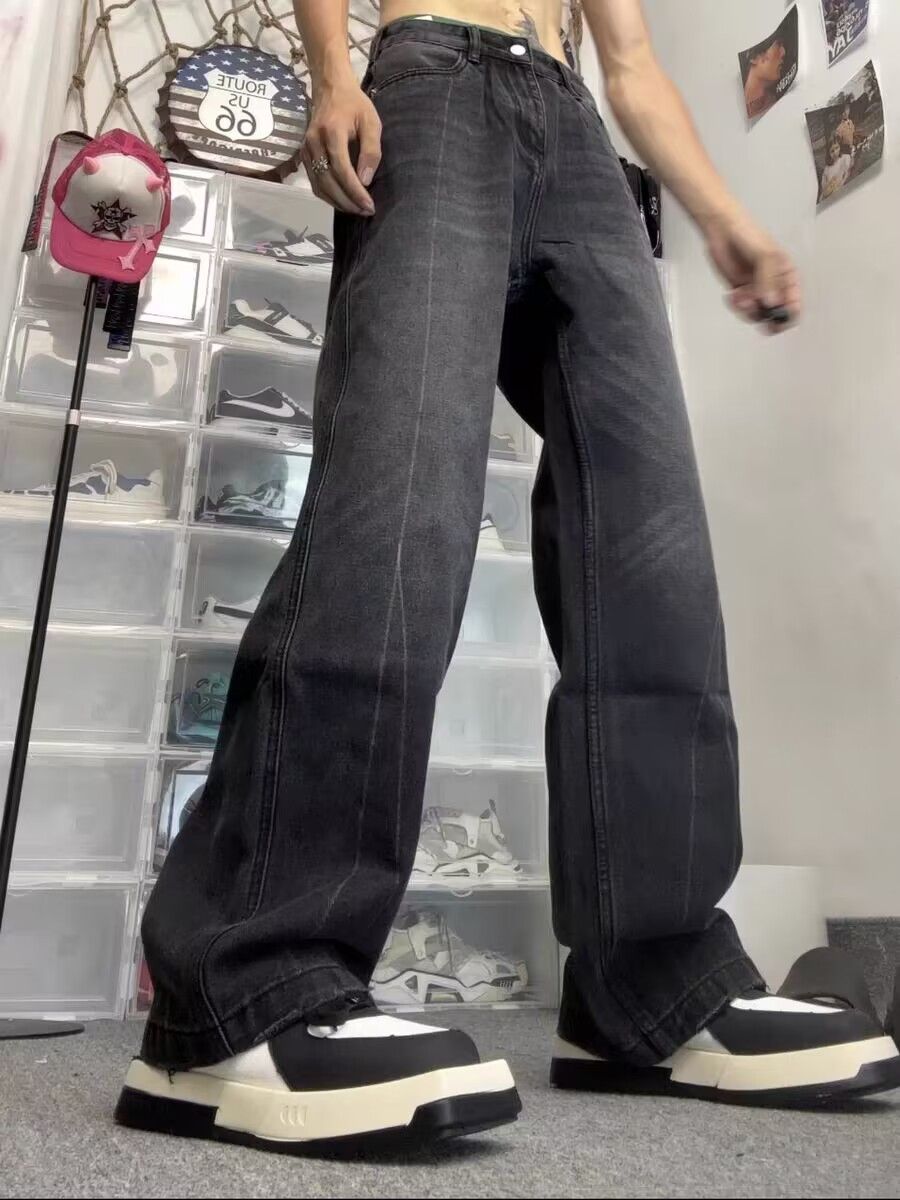 Vintage washed striped linear rare jeans