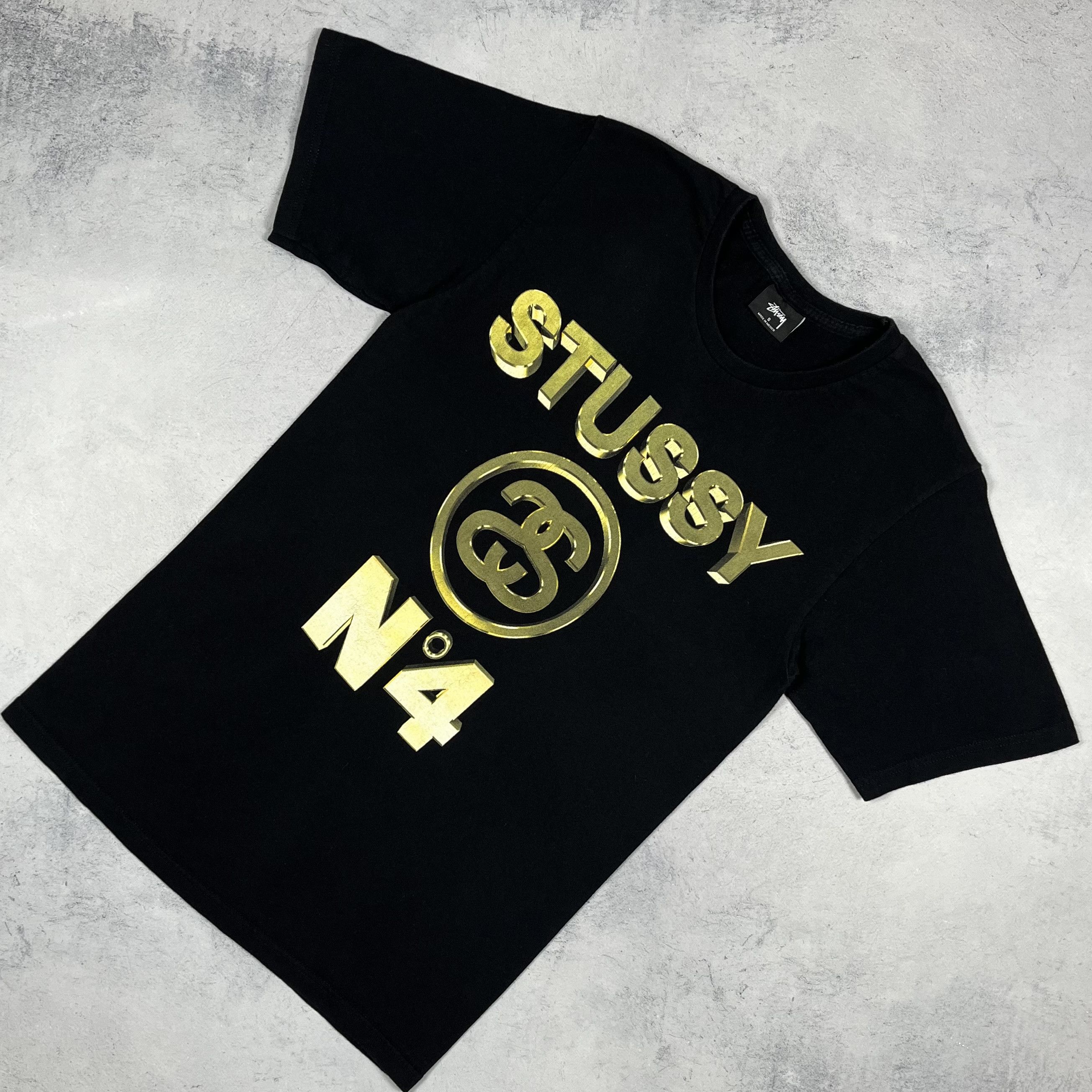 Stussy Stussy Amsterdam logo t-shirt streetwear hype black white