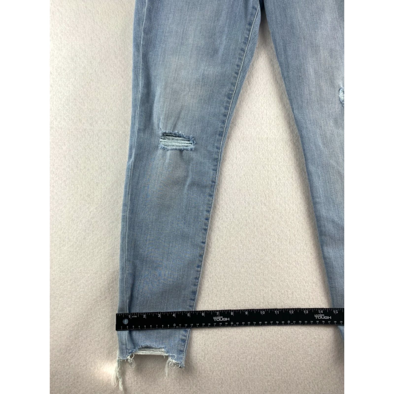 Banana Republic Banana Republic Jeans Womens High-Rise Skinny 28 Light Blue Distressed Denim Cotton Elastane Stretch 27 In Inseam 5-Pocket Size 28" / US 6 / IT 42 - 7 Thumbnail