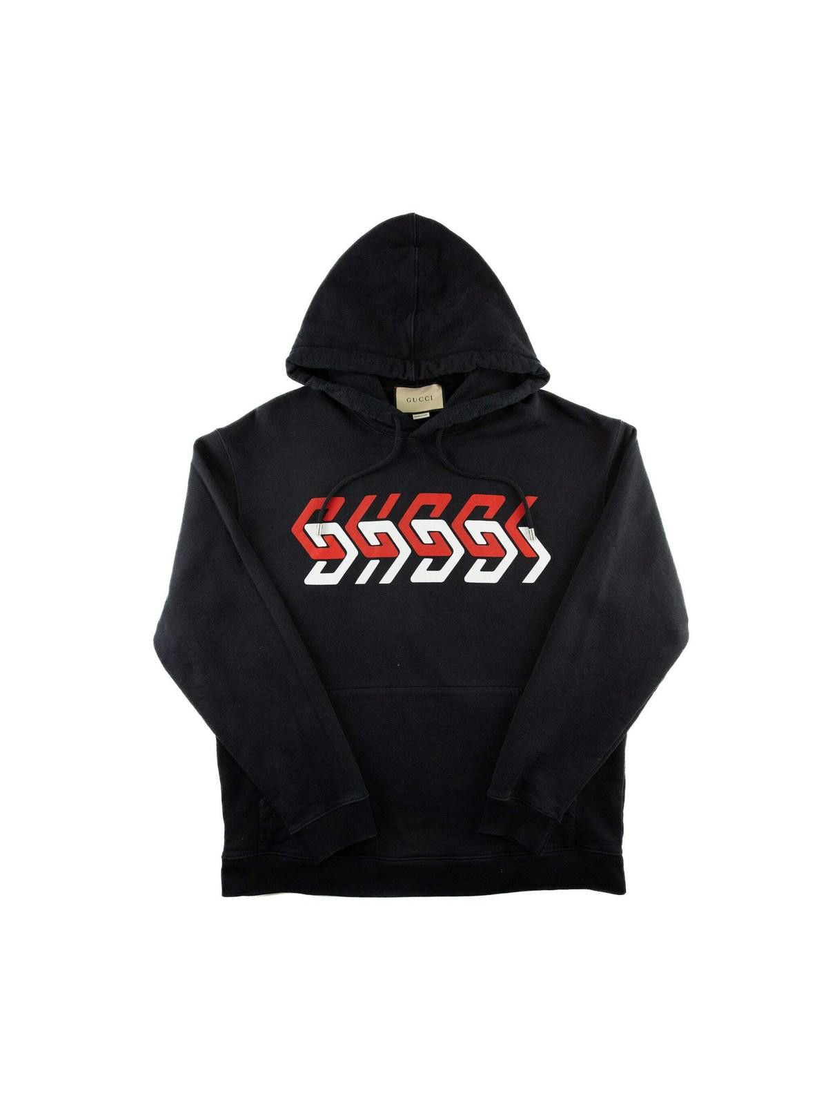 Gucci Gucci Mens Geometric Block Logo Hoodie Medium Black Size US M / EU 48-50 / 2 - 1 Thumbnail