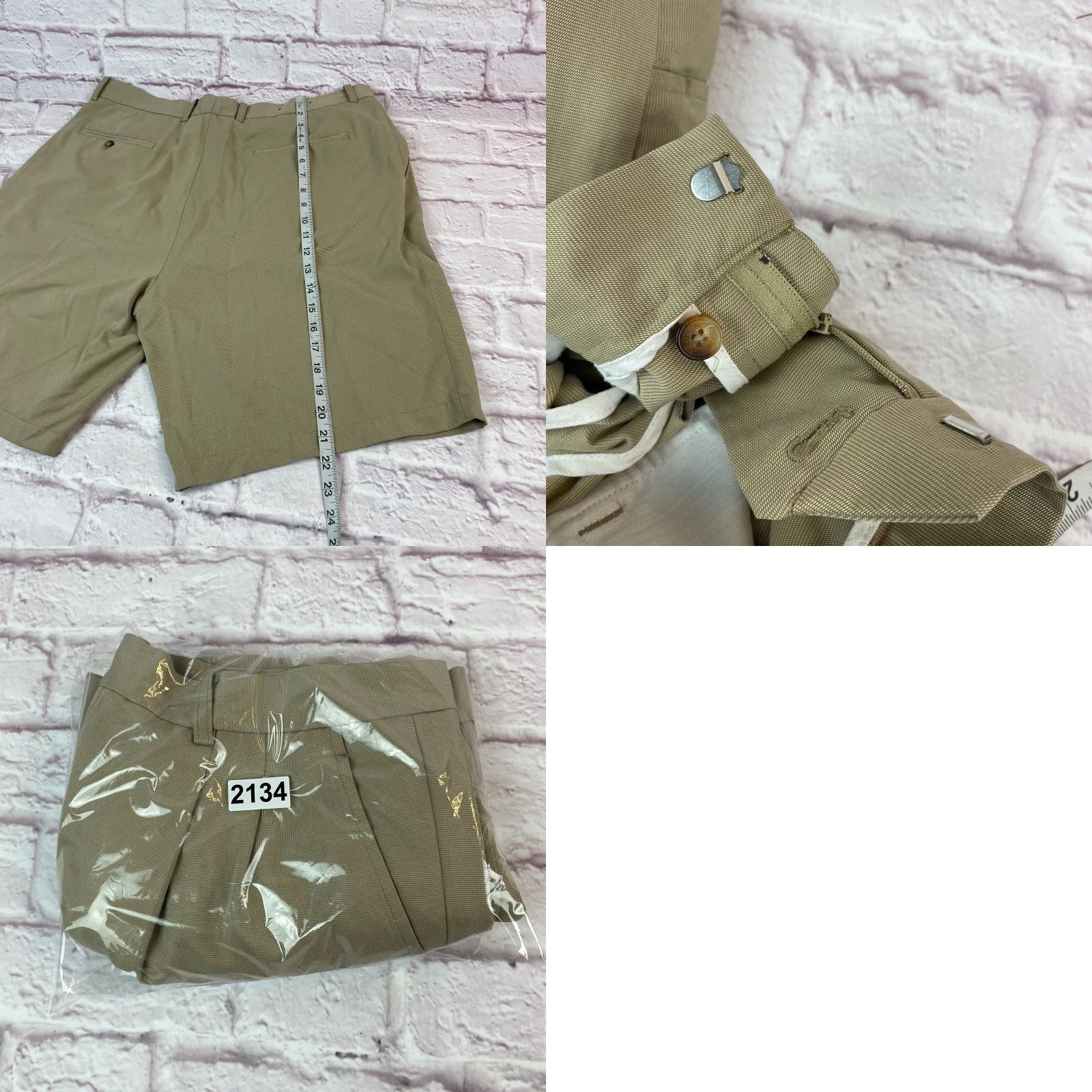 Vintage Greg Norman Mens Golf Shorts 38 Khaki Chino Shark Pleated Performance Size US 38 / EU 54 - 8 Thumbnail