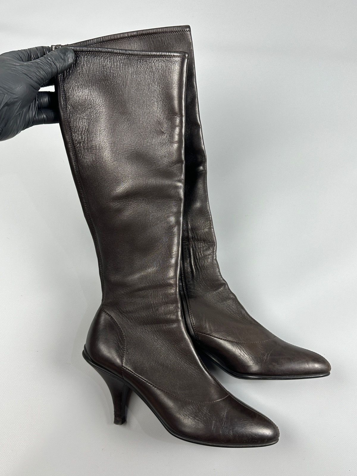 Prada Vintage Prada Soft Brown Leather Nappa Stretch Heels Boots Size US 6 / IT 36 - 3 Thumbnail